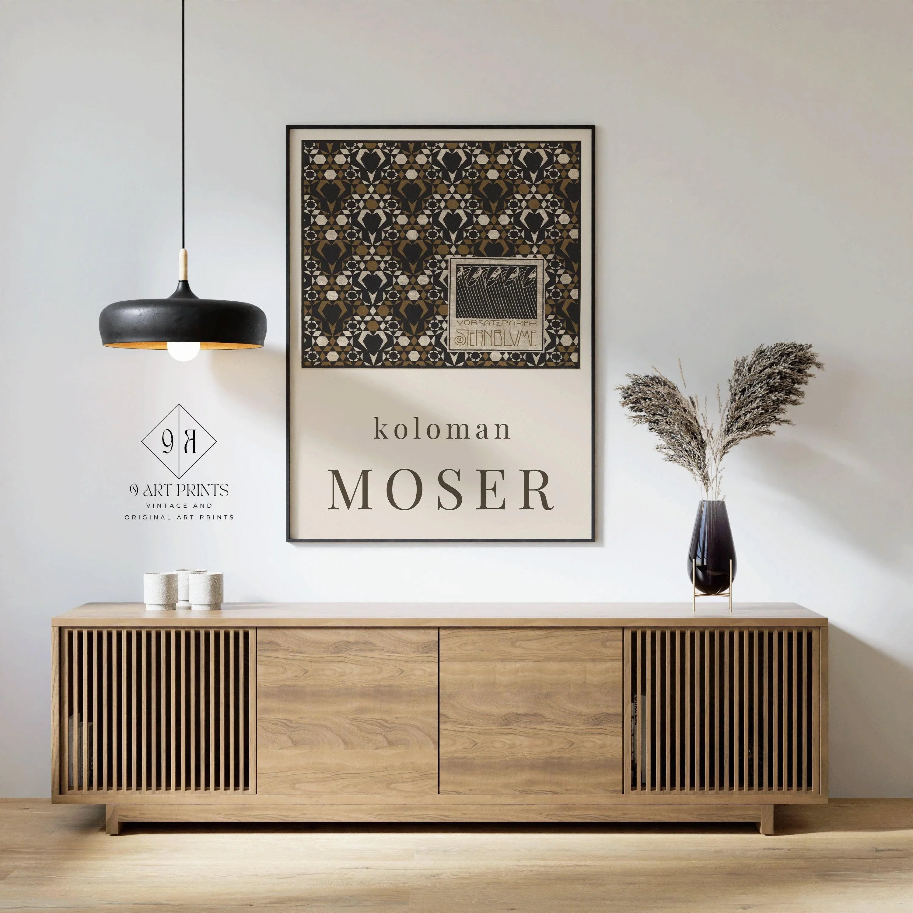 Koloman Moser - Starflower Endpaper | Famous Vintage Exhibition Poster Painting