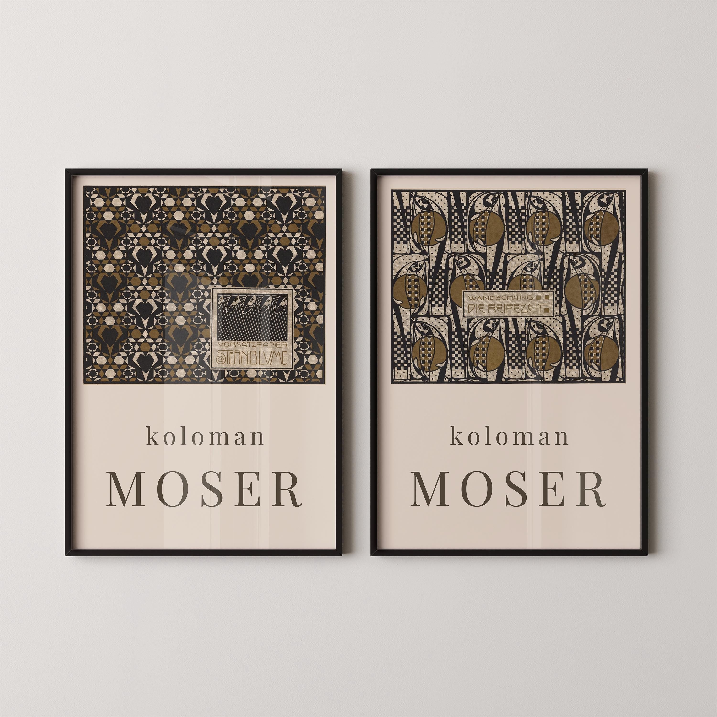 Koloman Moser STATEMENT DUO Prints | | Iconic Art Famous Painting available framed - 9ArtPrints