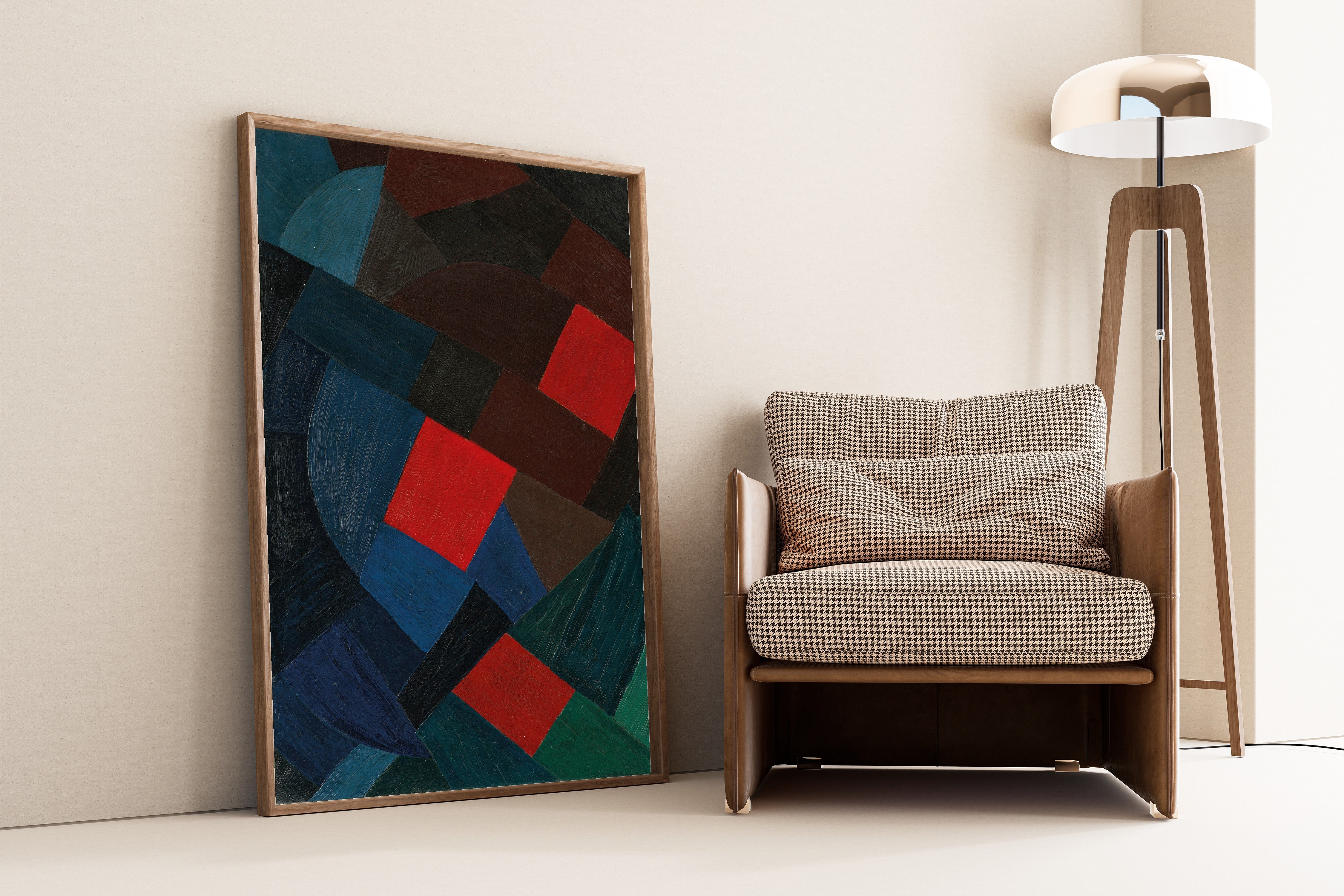 Otto Freundlich — Komposition (1935–1936) | Abstract Mosaic in Red & Navy Fine Art Print