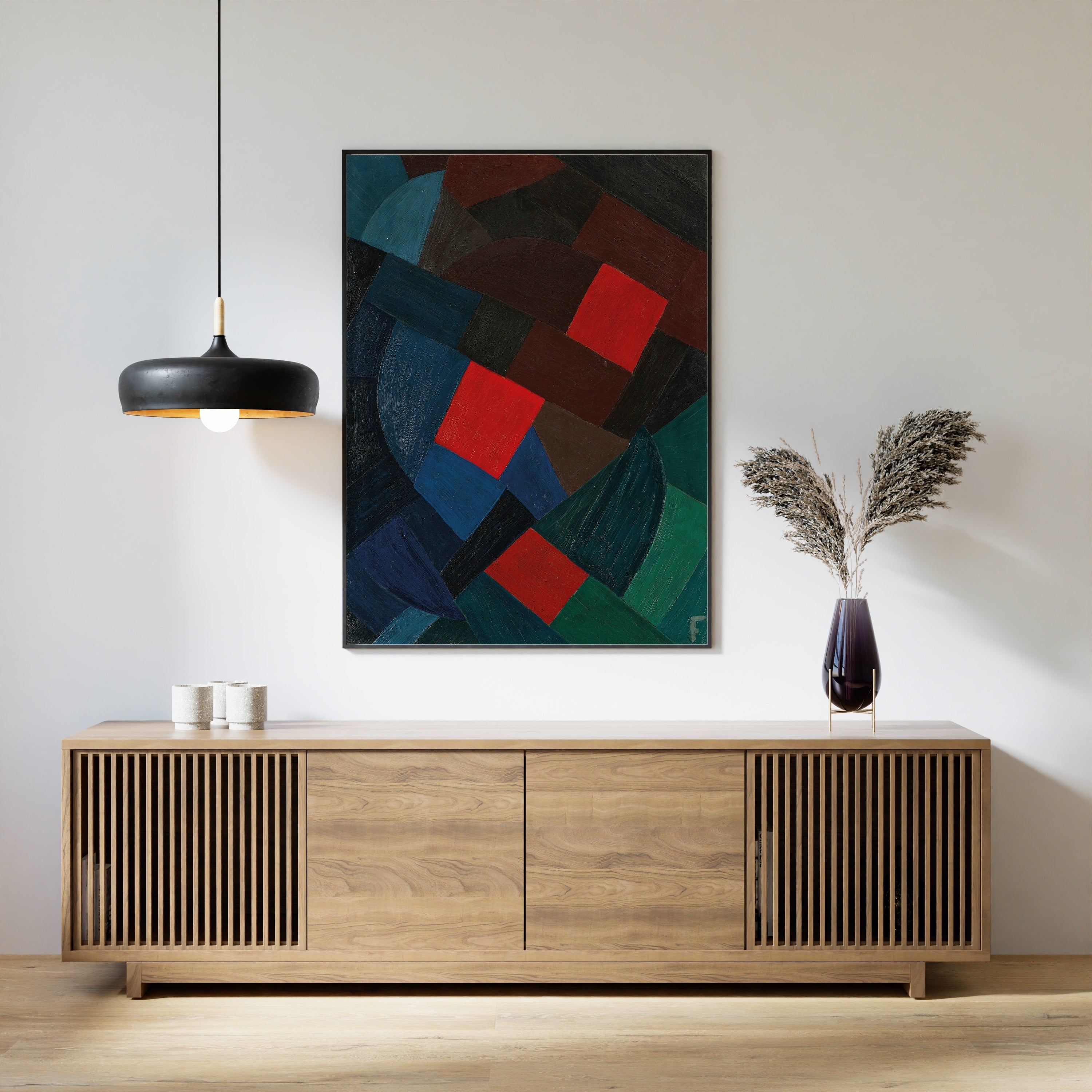Otto Freundlich — Komposition (1935–1936) | Abstract Mosaic in Red & Navy Fine Art Print