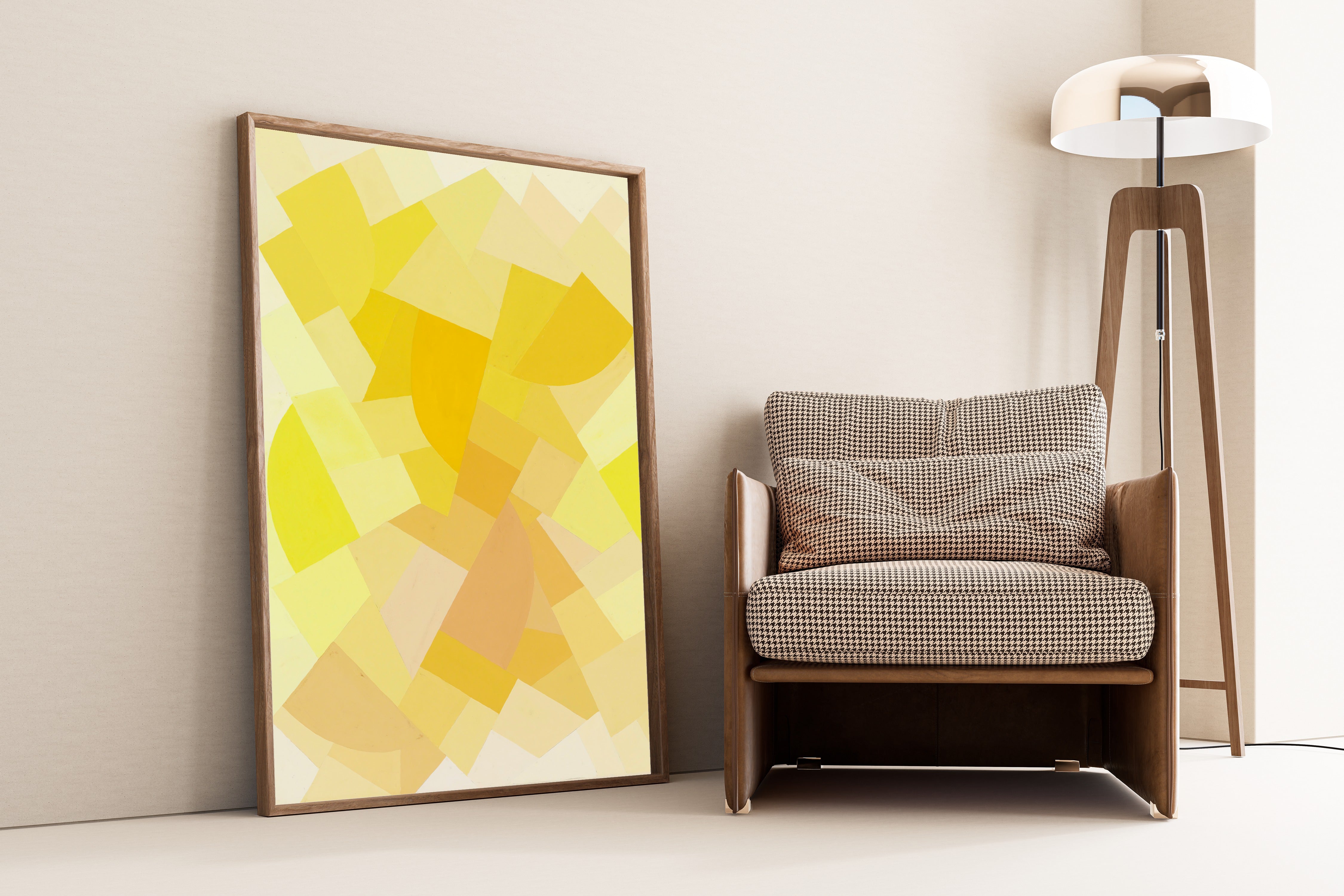 Otto Freundlich — Komposition (1938) | Pale Yellow Abstract Composition Fine Art Print