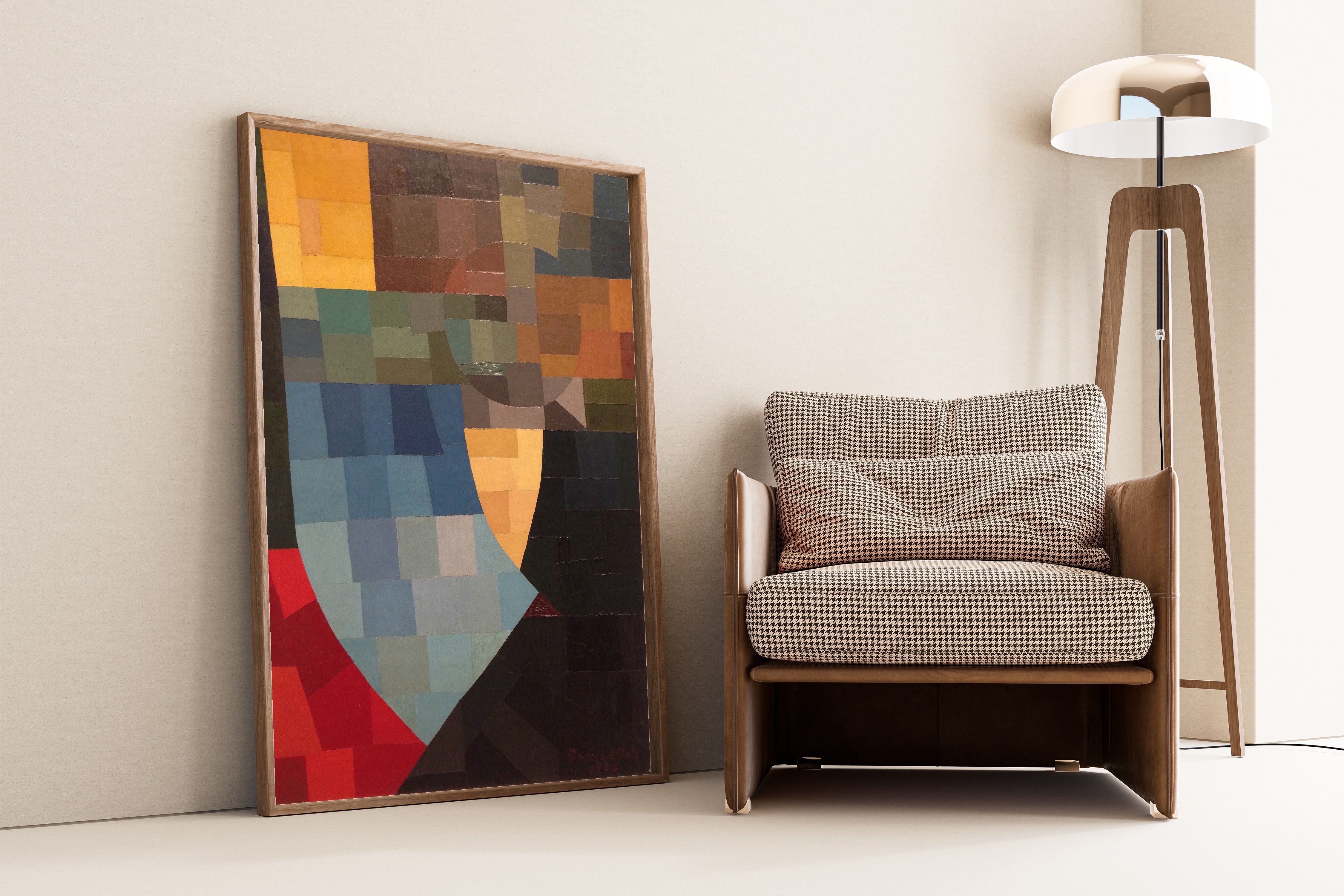 Otto Freundlich — Komposition (1930) | Abstract Mosaic in Red, Grey & Blue Fine Art Print