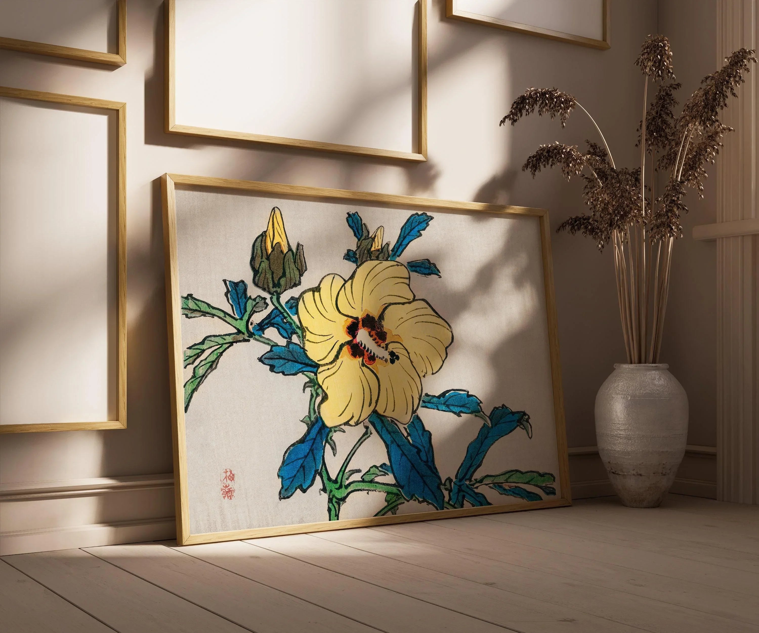 Kono Bairei - Hibiscus | PRINT | Vintage Japanese Flower Wall Art | Perfect for Home Décor or Gift