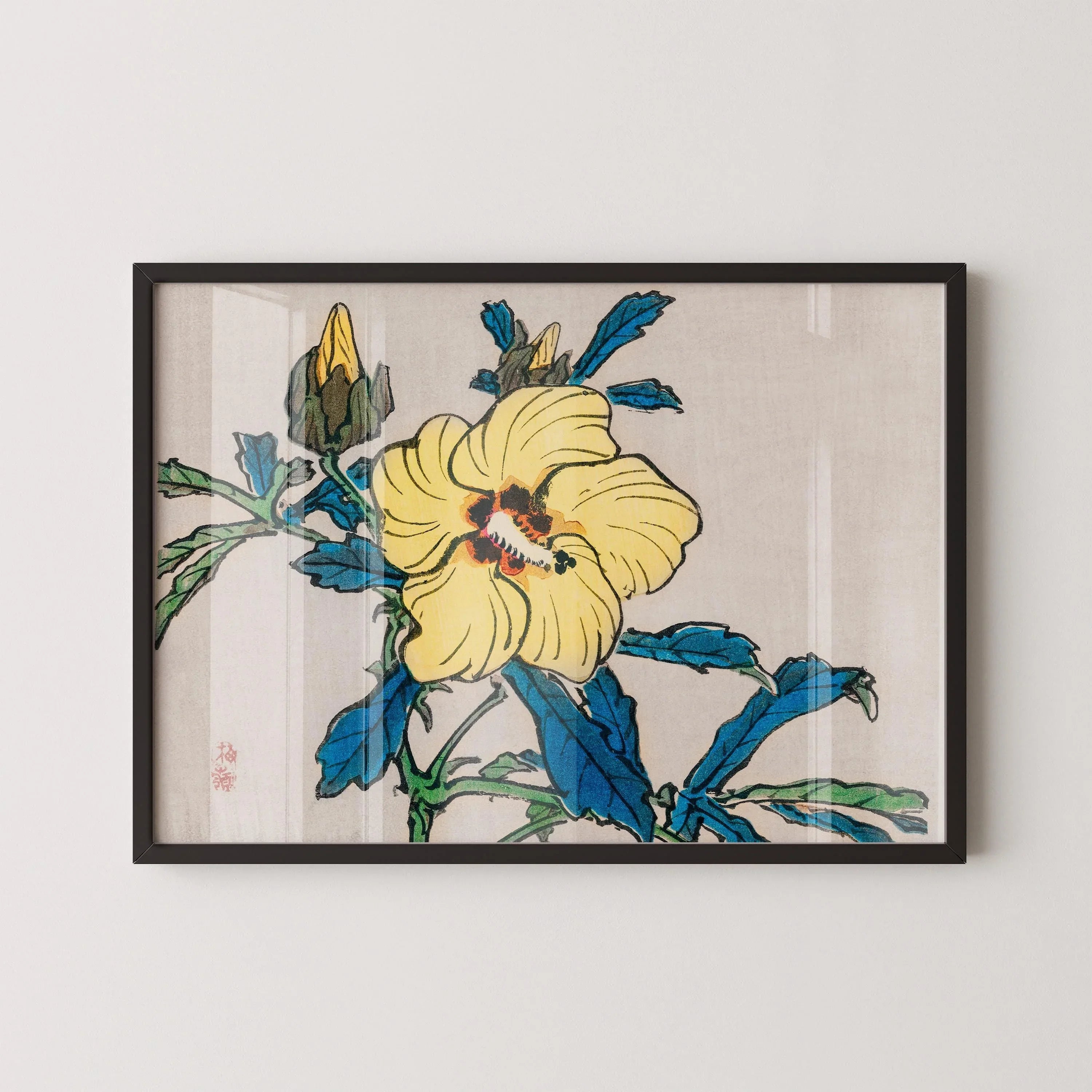 Kono Bairei Hibiscus Print: Vintage Japanese Floral Giclee Wall Art - 9ArtPrints