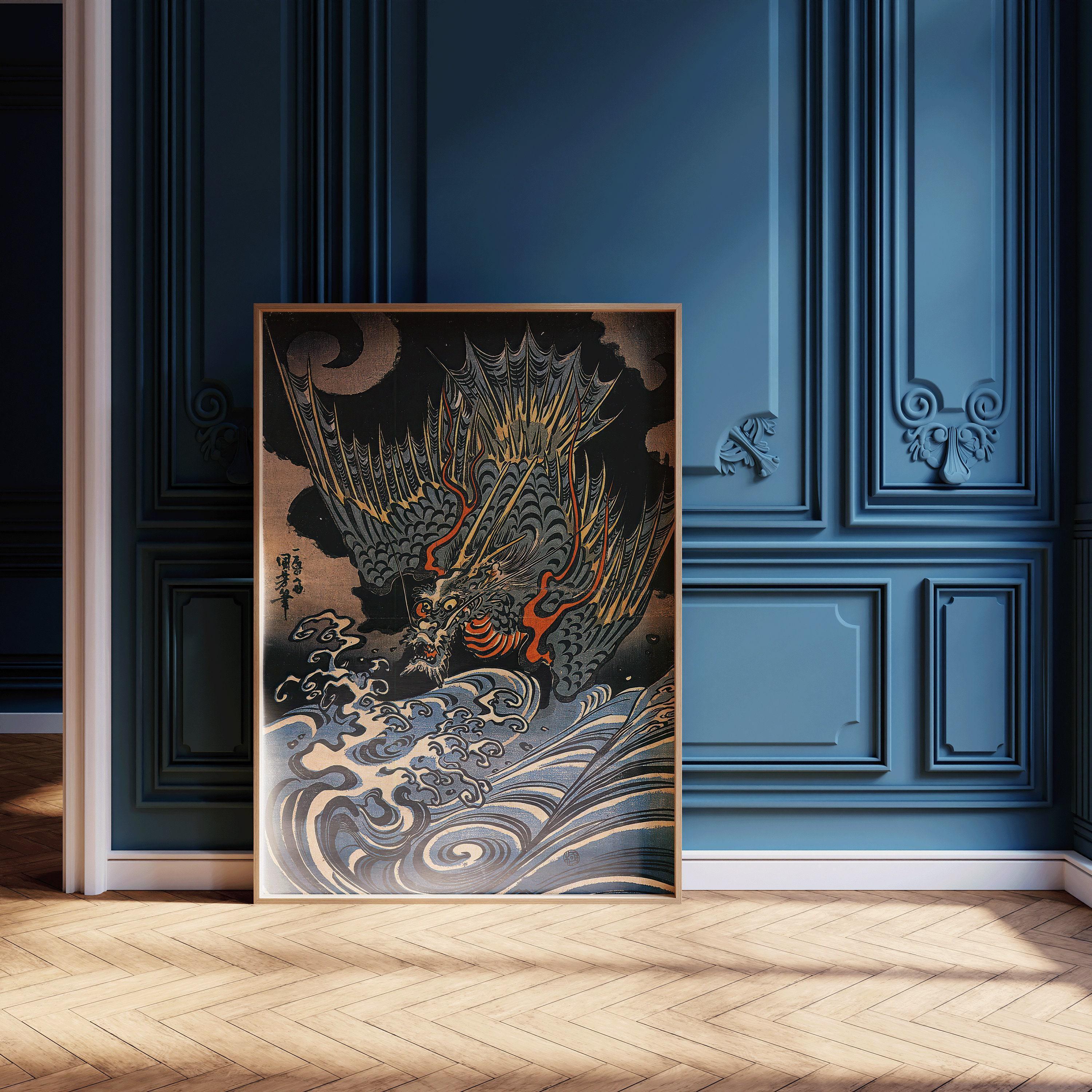 Kuniyoshi Flying Dragon Print: Vintage Japanese Woodblock Art - 9ArtPrints
