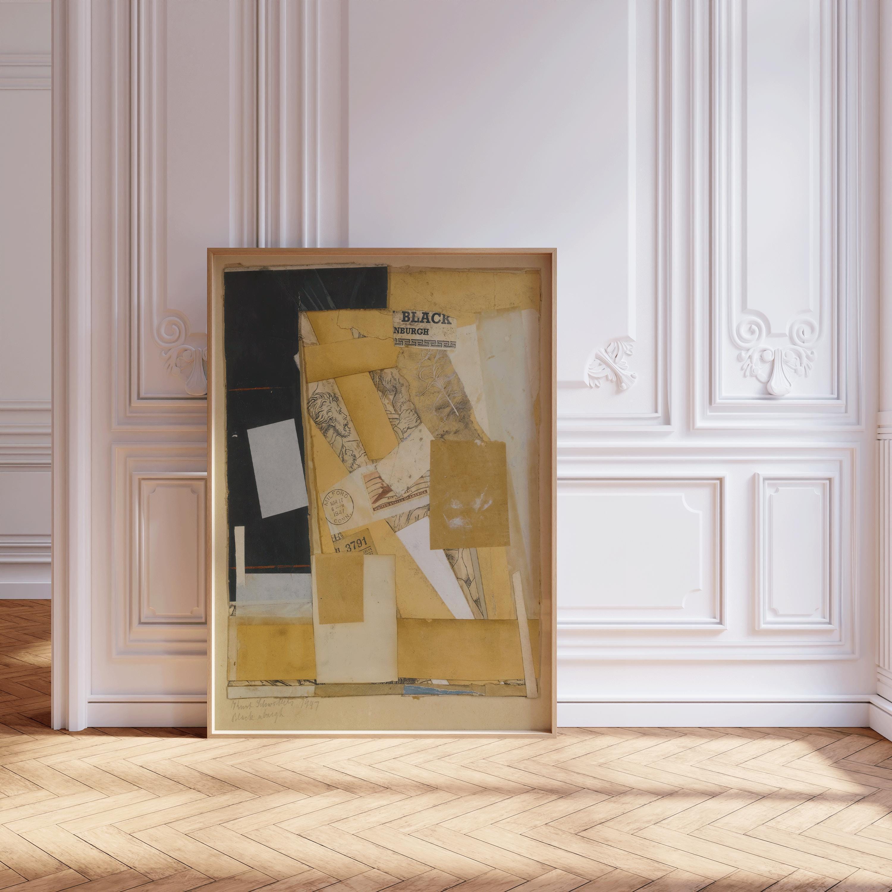 Kurt Schwitters - Black NBurgh PRINT | Dadaist Constructivist Mid - Century Modern Collage Art Print