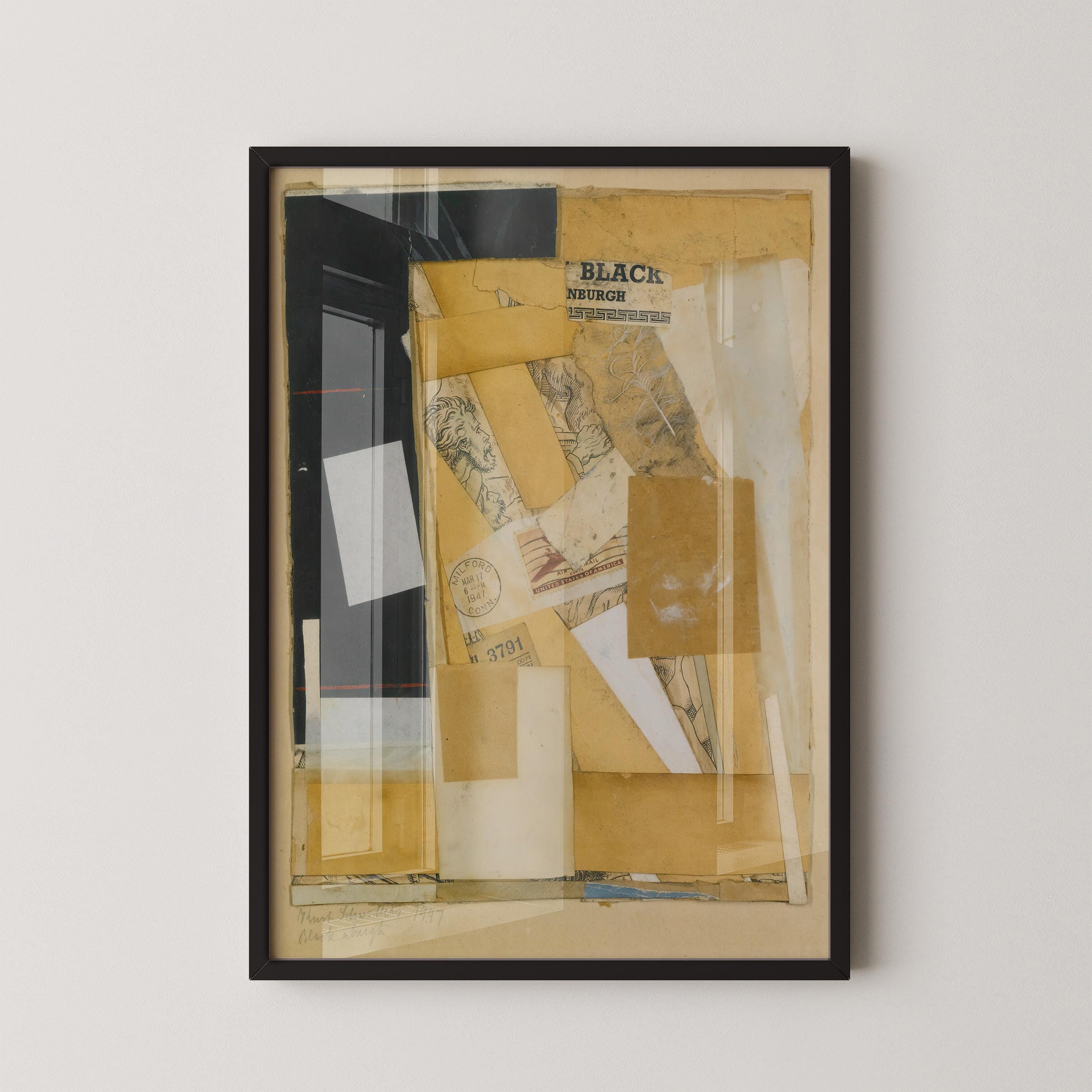Kurt Schwitters - Black NBurgh PRINT | Dadaist Constructivist Mid - Century Modern Collage Art Print