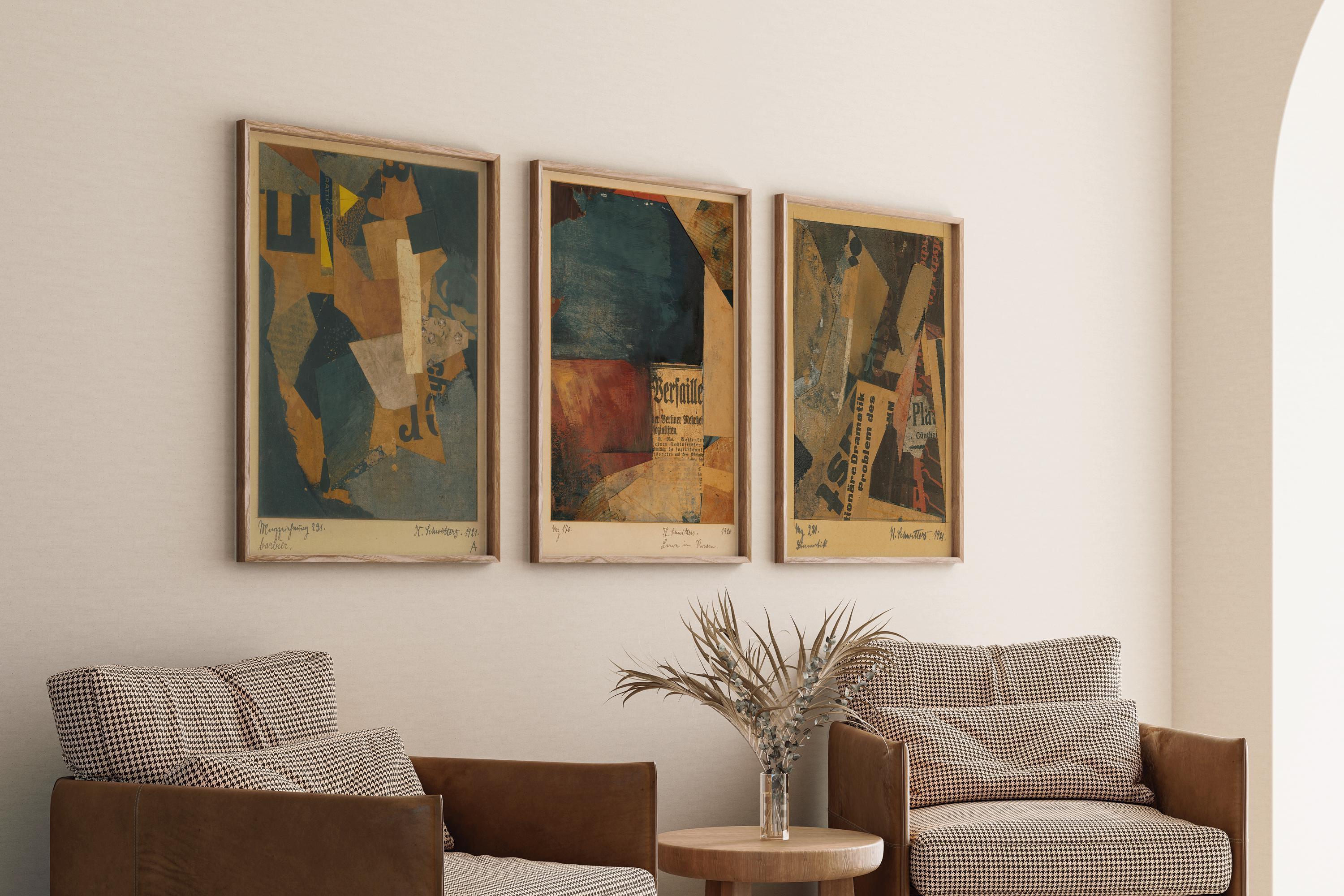 Kurt Schwitters Collage Art Print Set: Bauhaus Dadaism Style - 9ArtPrints