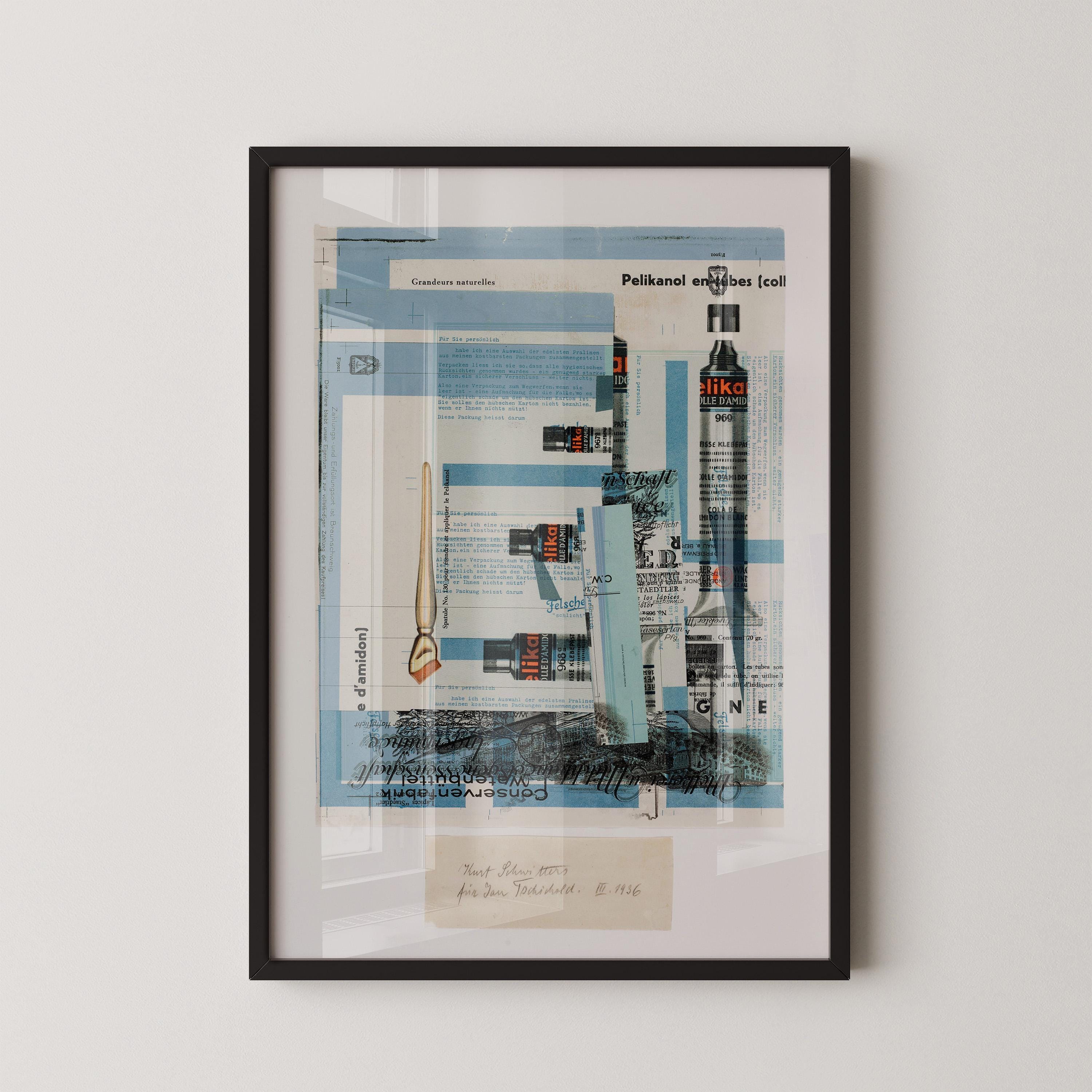 Kurt Schwitters - Fur Jan Tschigold PRINT | Dadaist Constructivist Mid - Century Modern Collage Art Print (available framed) - 9ArtPrints