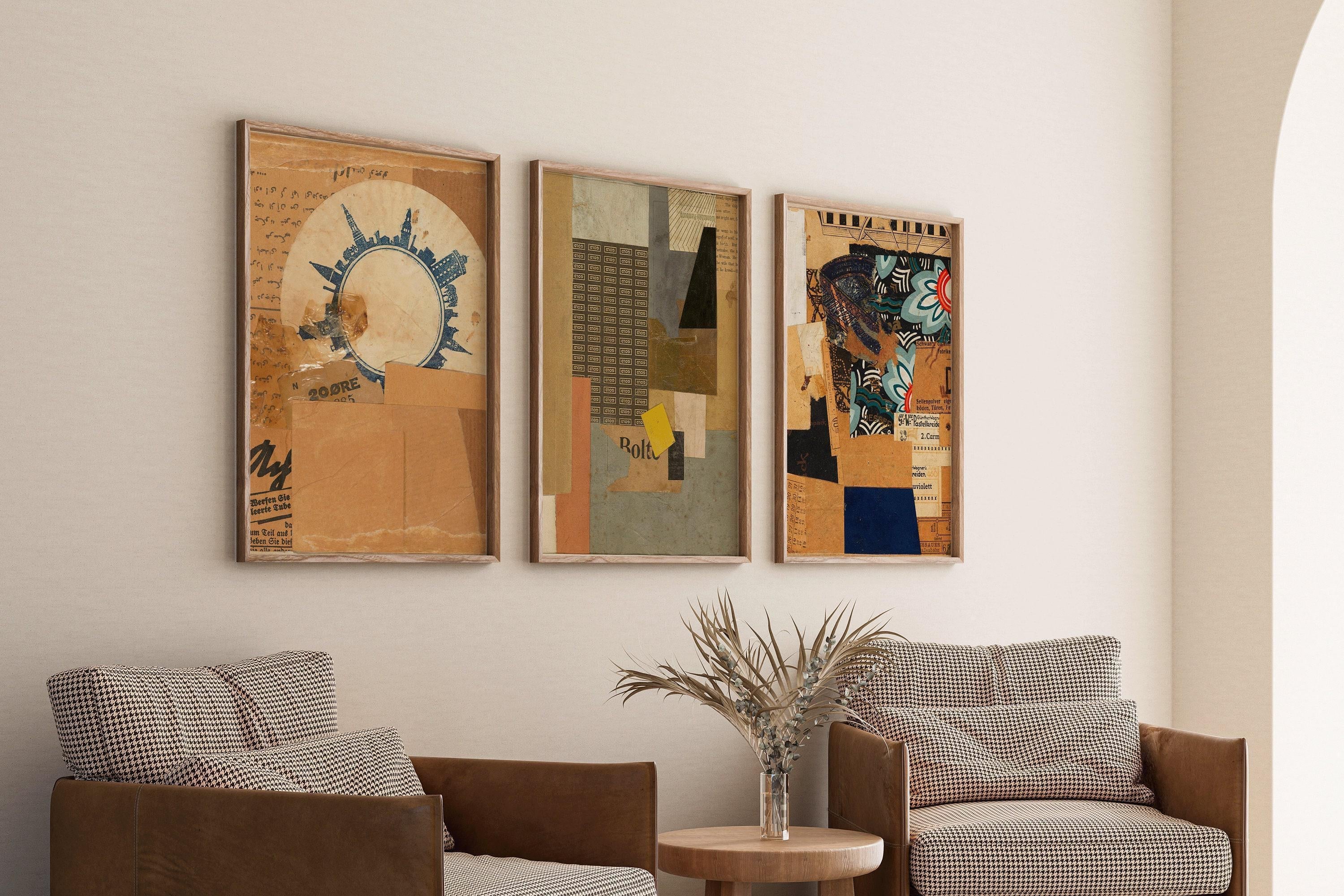 Kurt Schwitters STATEMENT TRIO Bauhaus Style Collage | | Vintage Dadaism Constructivist Art (Available Frame or unframed) - 9ArtPrints