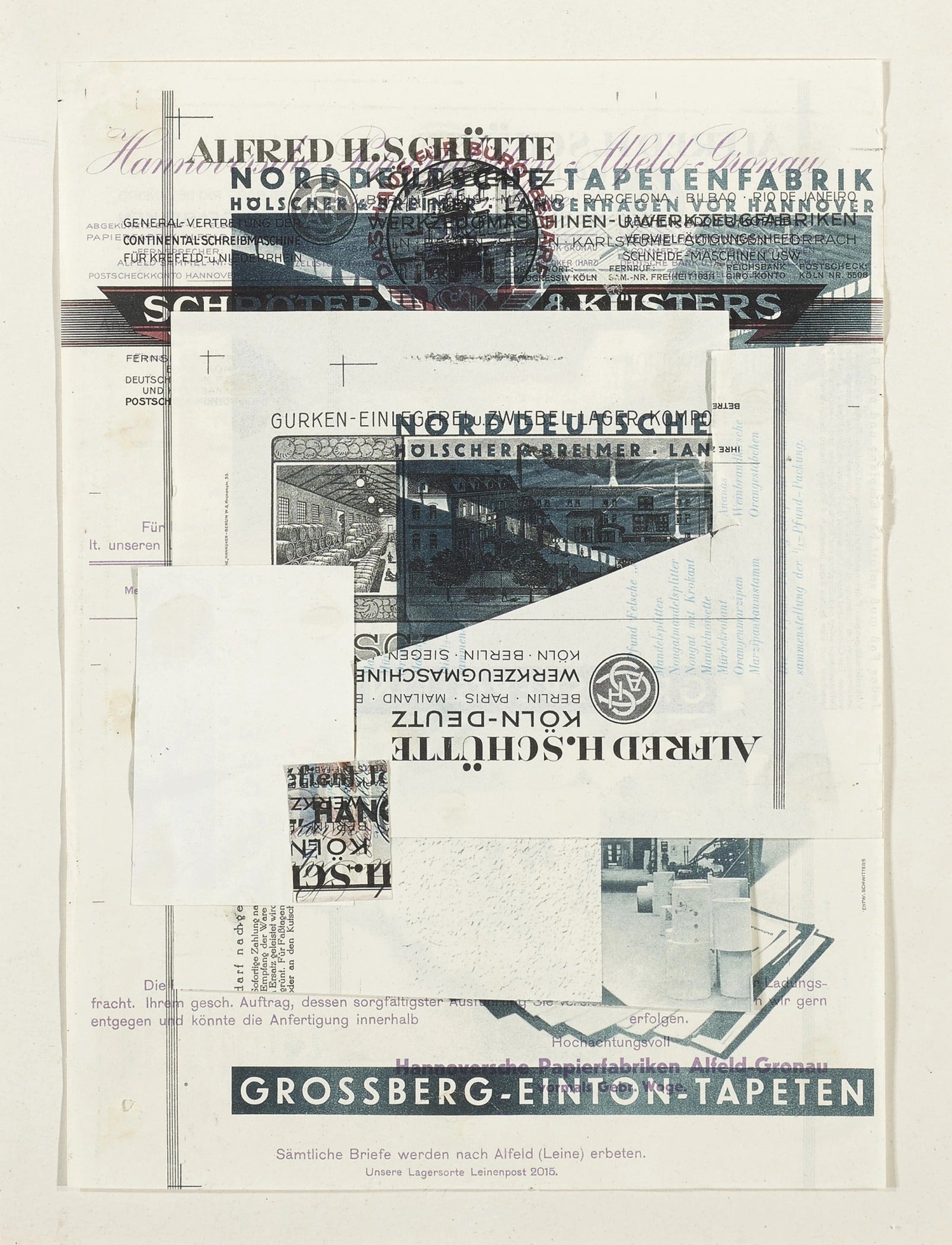 Kurt Schwitters — Untitled (Grossberg) | Dada Collage Fine Art Print - 9ArtPrints
