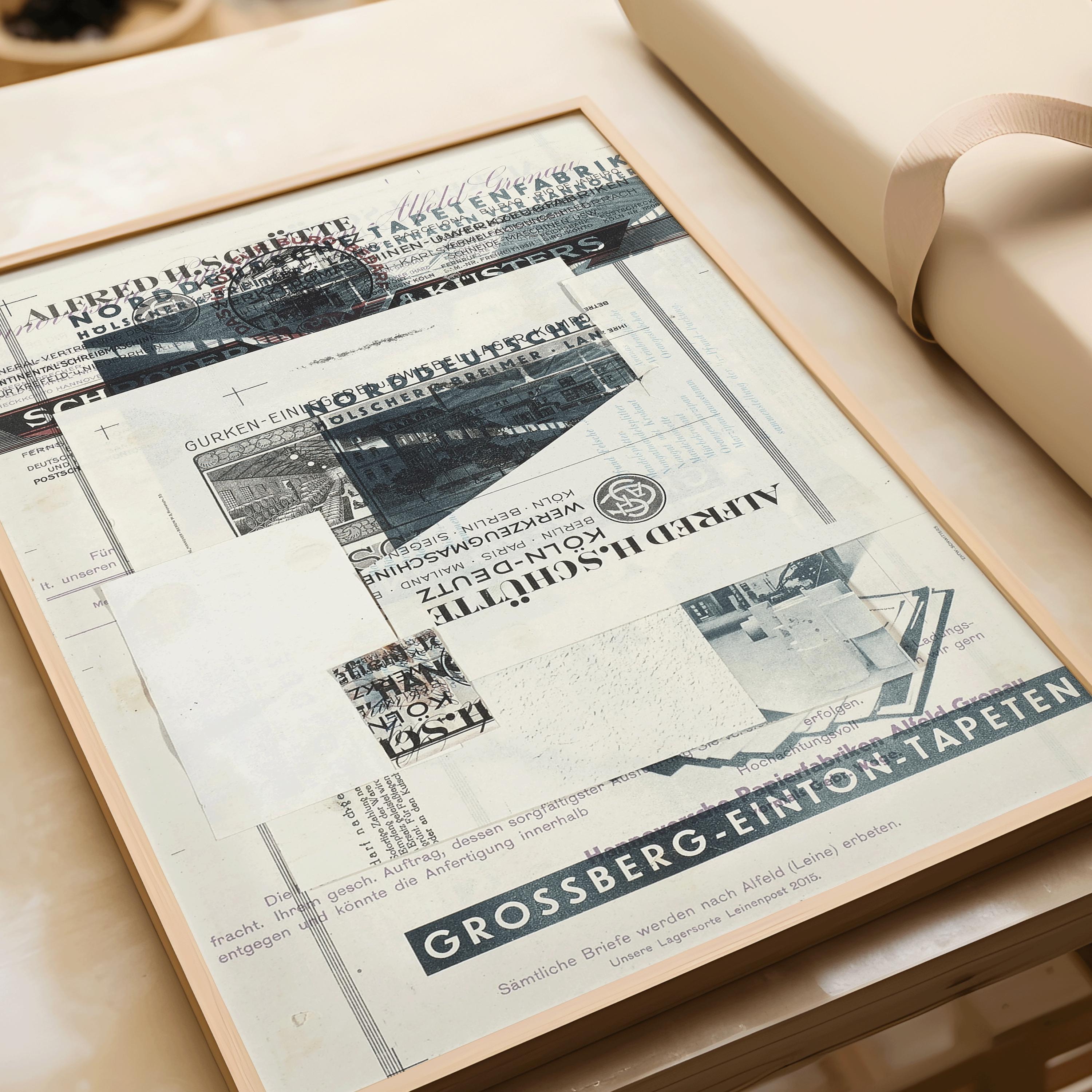 Kurt Schwitters - Untitled (Grossberg) PRINT | Dadaist Constructivist Mid - Century Modern Collage Art Print (available framed) - 9ArtPrints