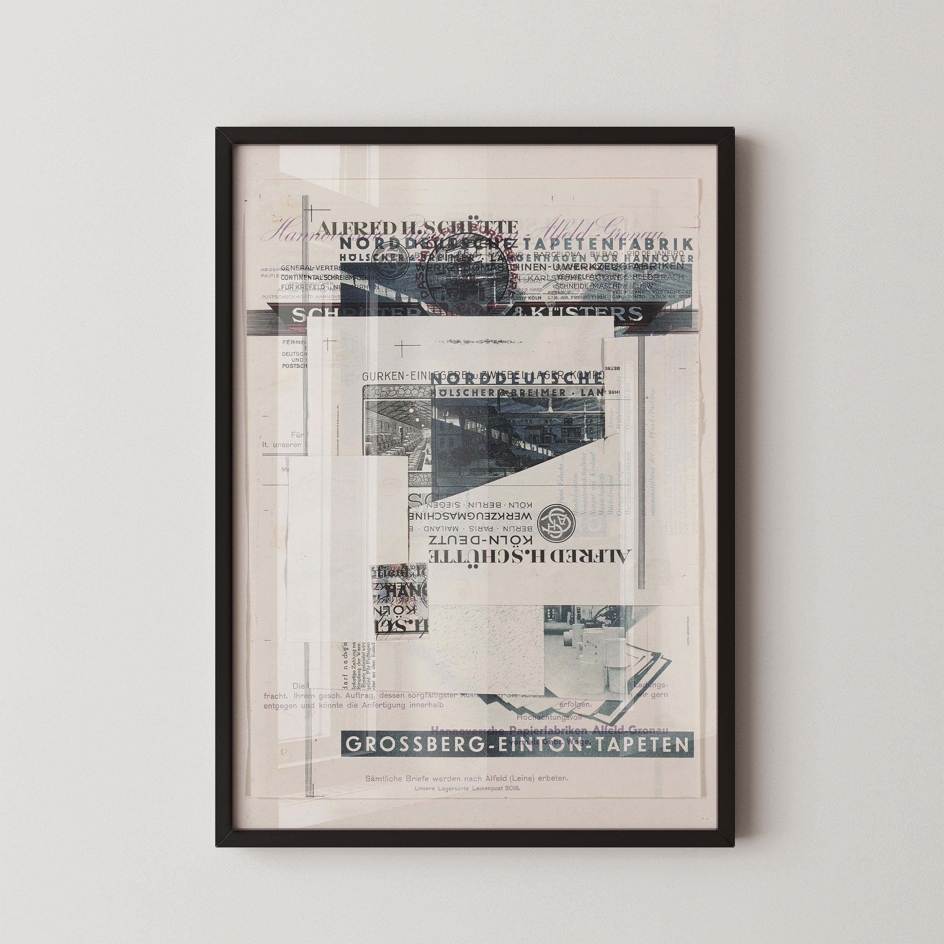 Kurt Schwitters - Untitled (Grossberg) PRINT | Dadaist Constructivist Mid - Century Modern Collage Art Print (available framed) - 9ArtPrints