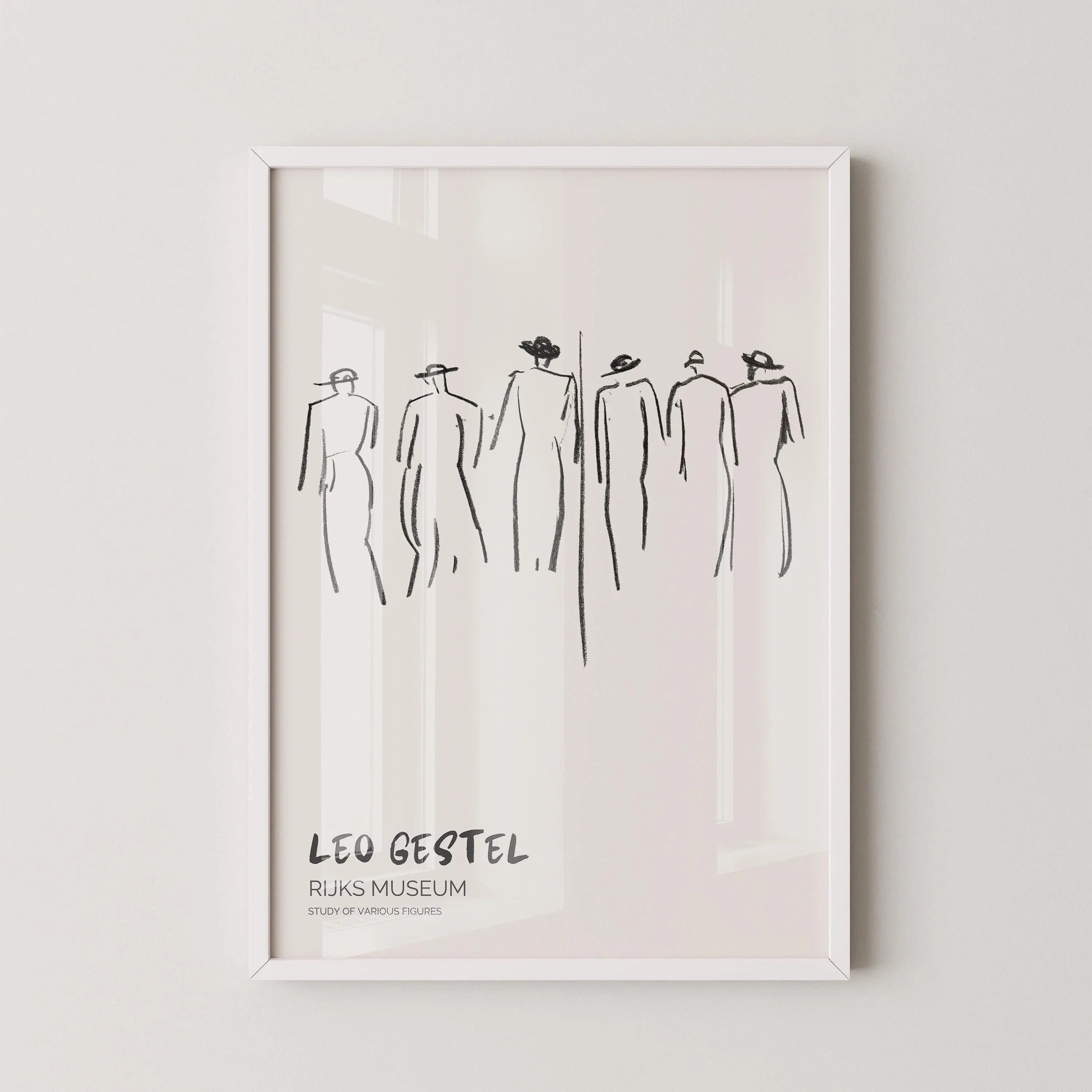 Leo Gestel - Study of Various Figures | Vintage Neutral Sketch Art Poster