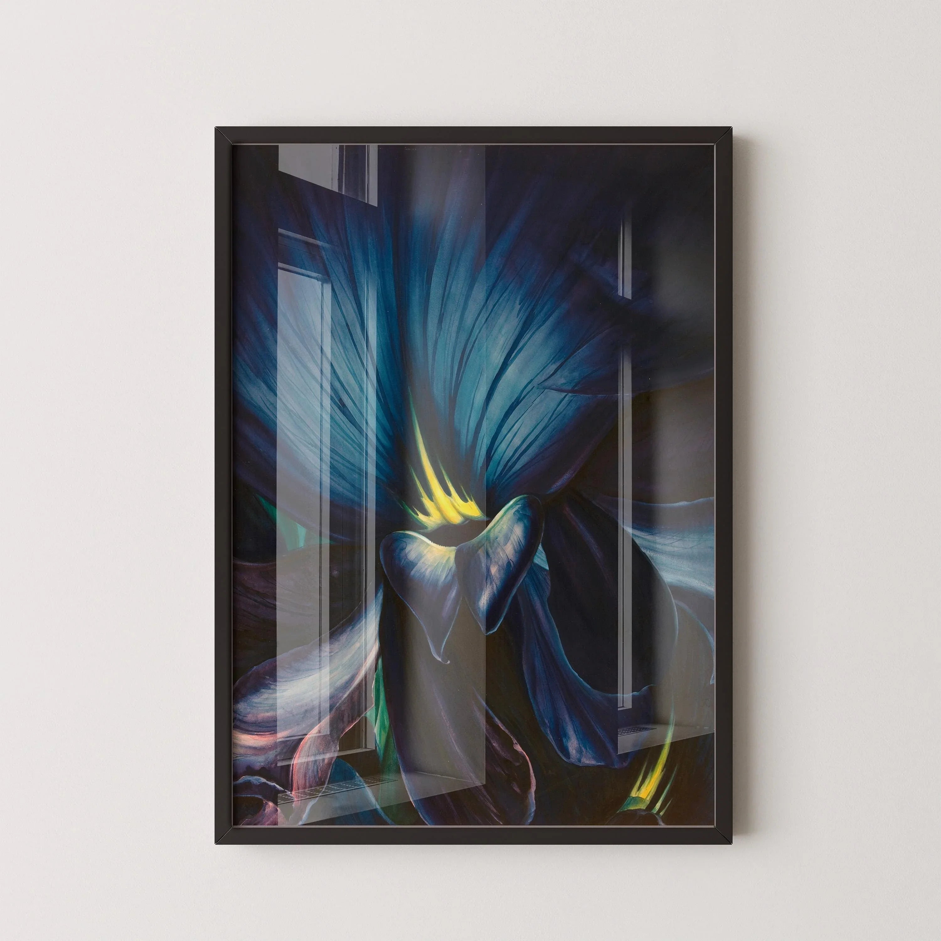 Leon Carrol - Chinese Delphinium | A Gorgeous, Intensely Navy blue Painting in Glorious Giclee Print