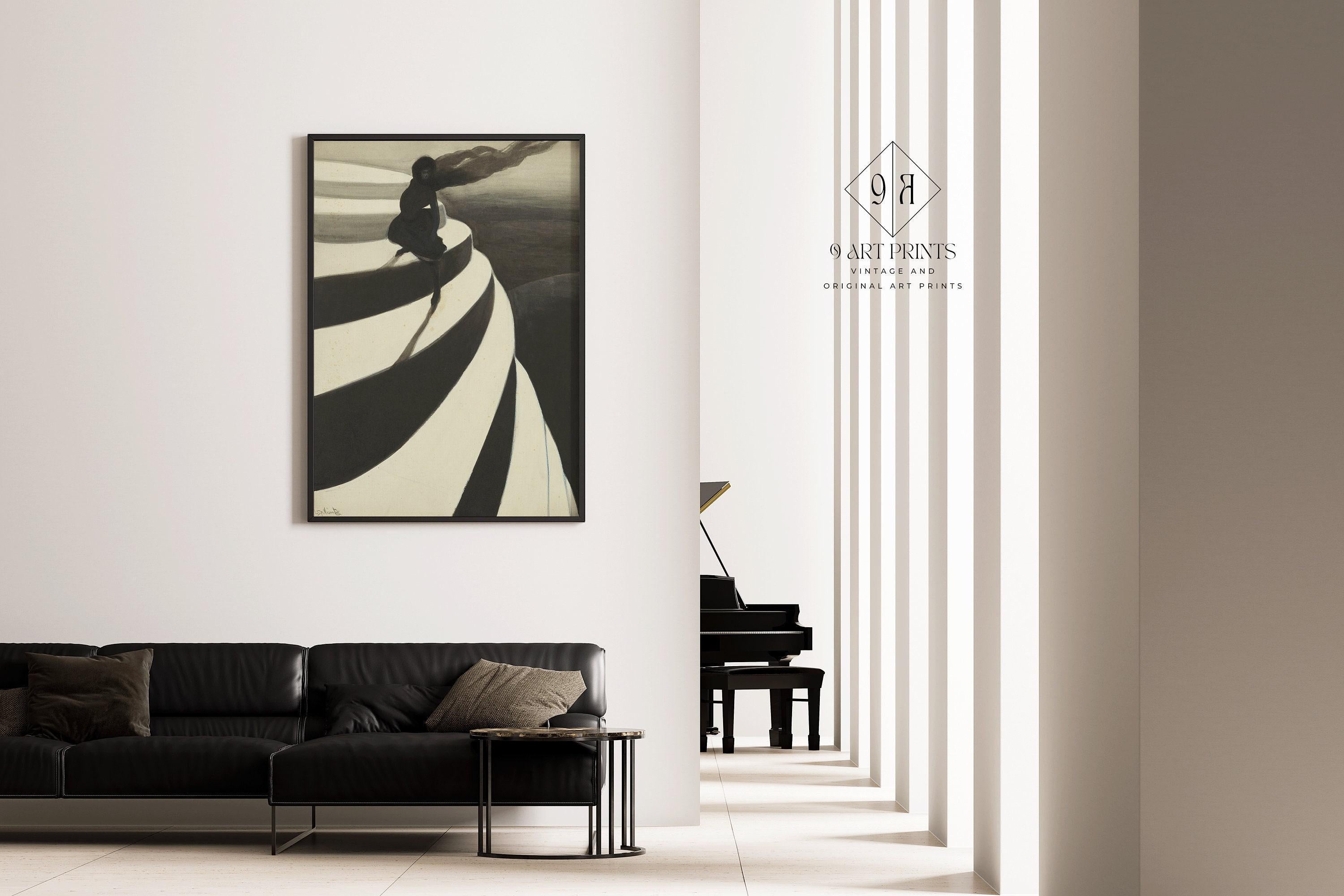 Léon Spilliaert – “Vertigo” (1908) | Haunting Symbolist Masterpiece | Dark Academia Wall Art | Moody Surrealist Print | Art Nouveau Noir - 9ArtPrints