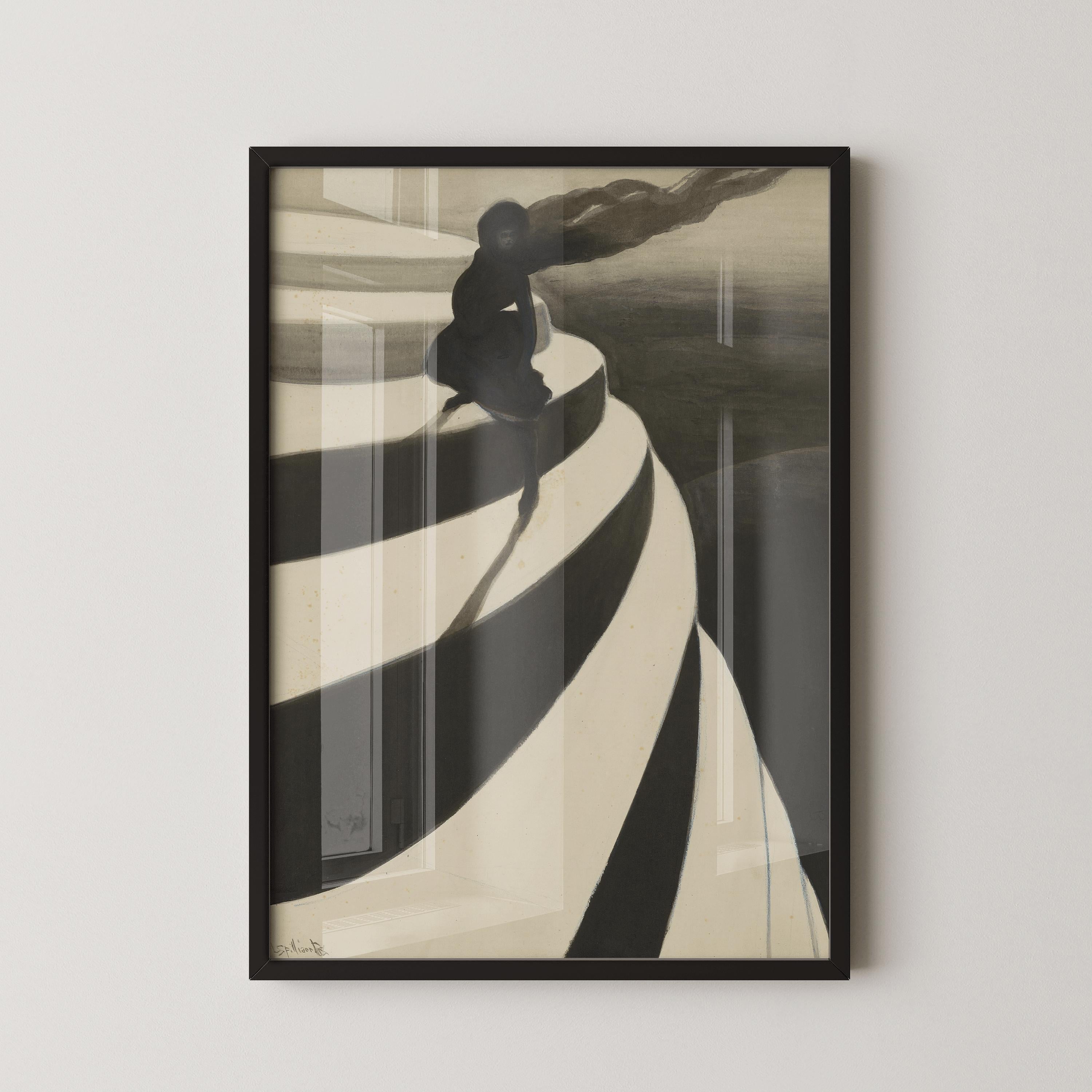 Léon Spilliaert – “Vertigo” (1908) | Haunting Symbolist Masterpiece | Dark Academia Wall Art | Moody Surrealist Print | Art Nouveau Noir - 9ArtPrints