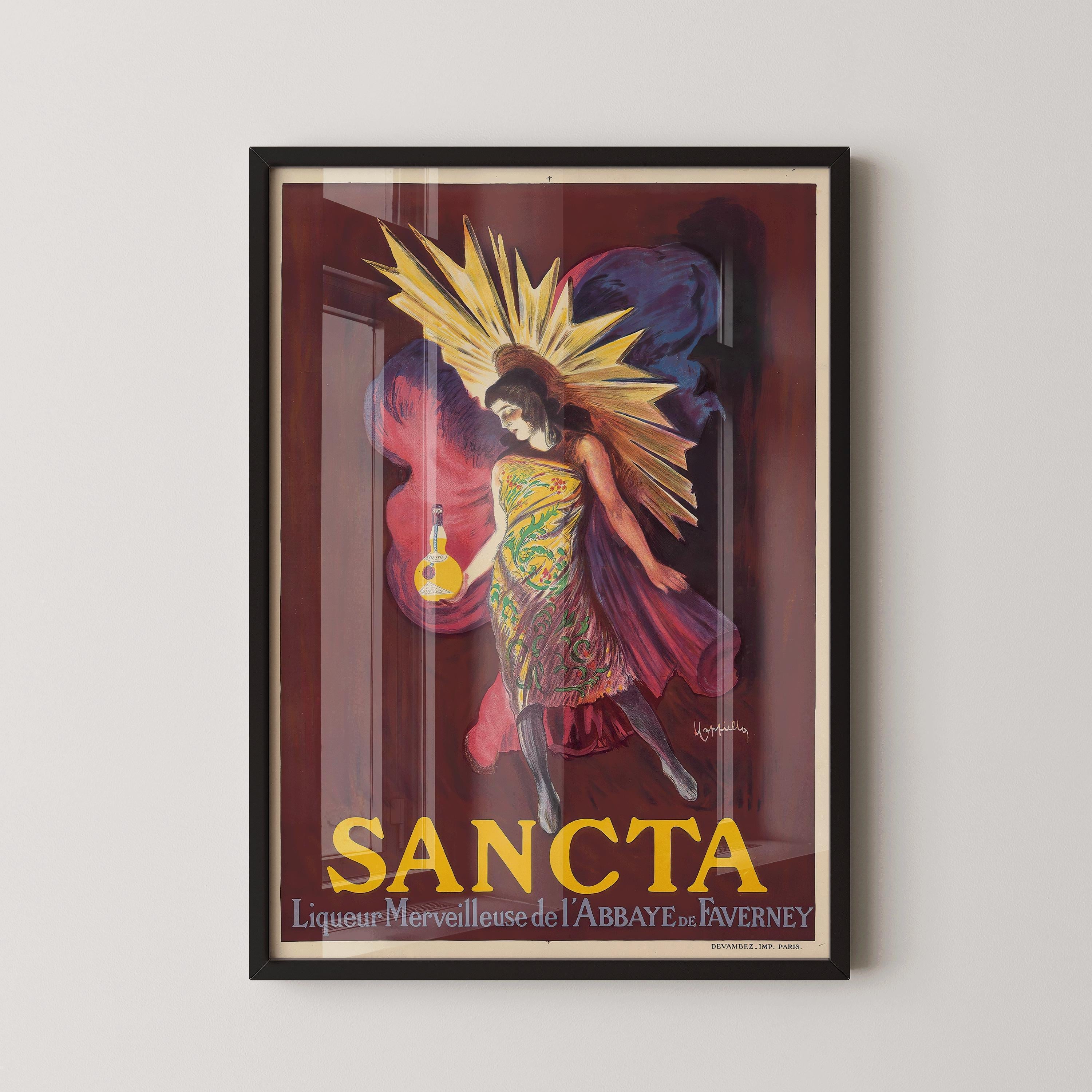 Leonetto Cappiello Poster - Sancta Liquor | Vintage Advertisement Art Nouveau Poster Print
