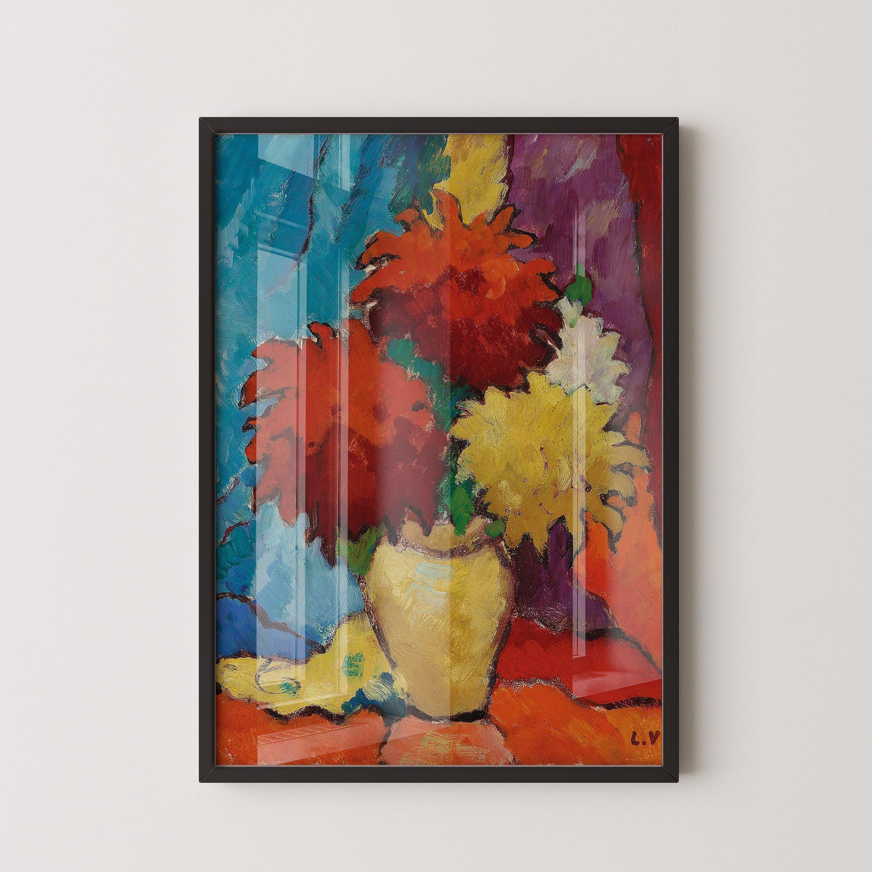 Louis Valtat - Dahlias PRINT | Vibrant and Bold Fauvist Still Life Art For Lovers of Matisse | Available framed - 9ArtPrints