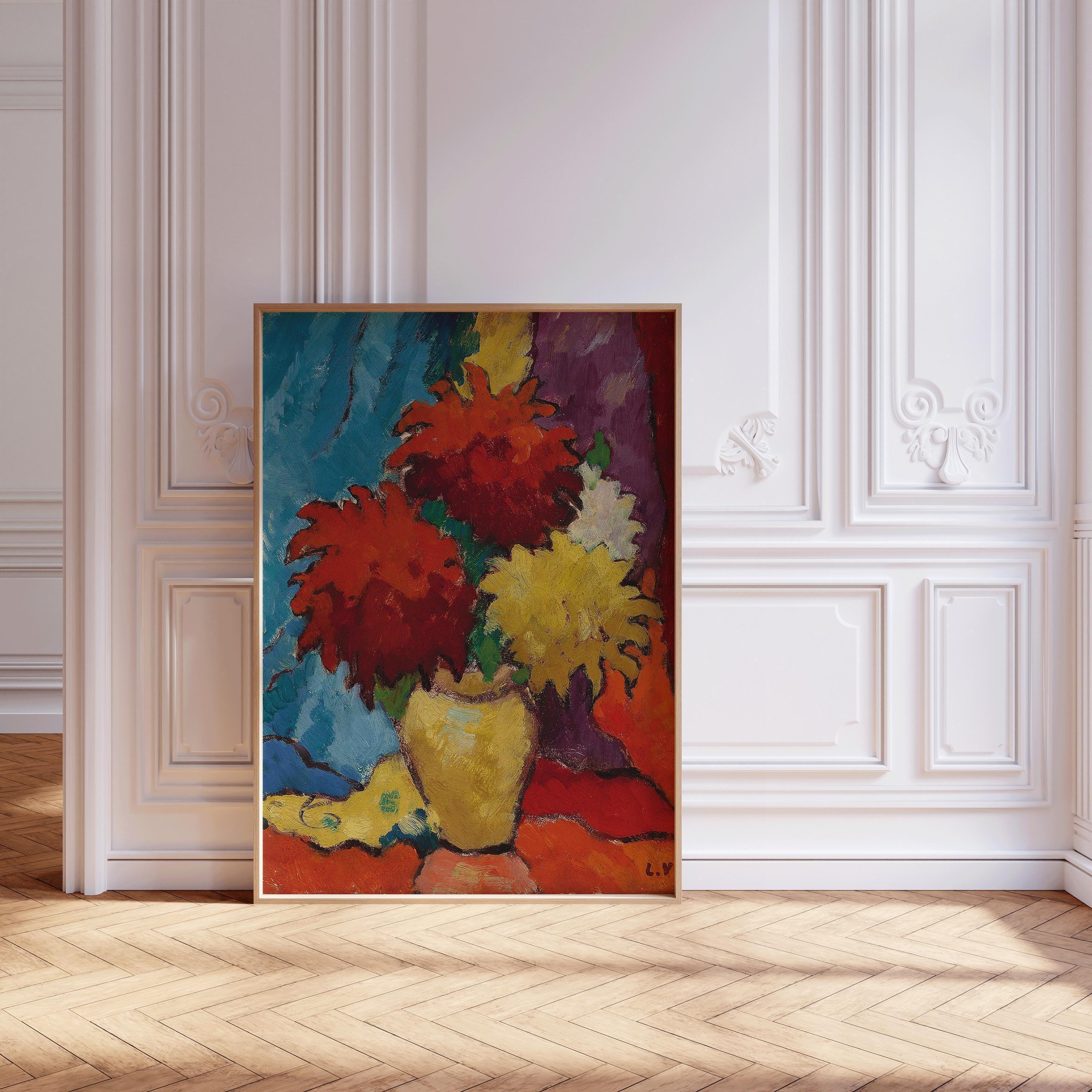 Louis Valtat - Dahlias PRINT | Vibrant and Bold Fauvist Still Life Art For Lovers of Matisse | Available framed - 9ArtPrints
