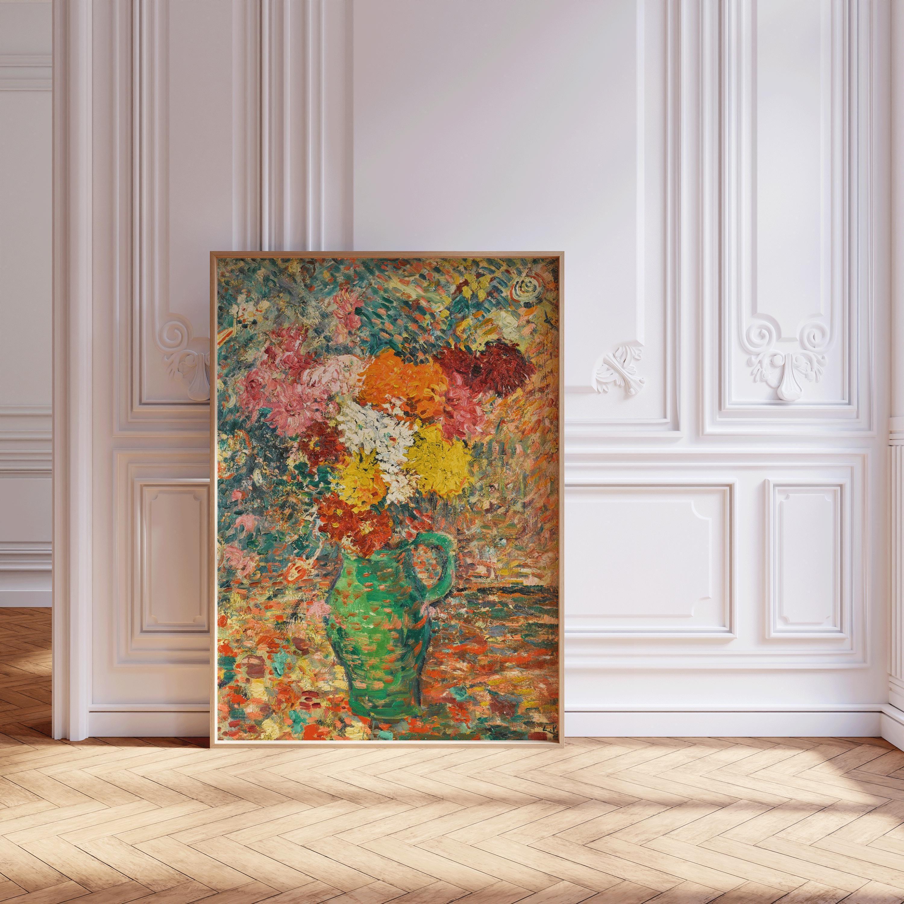 Louis Valtat - Flowers in Green Vase PRINT | Vibrant and Bold Fauvist Still Life Art For Lovers of Matisse | Available framed - 9ArtPrints