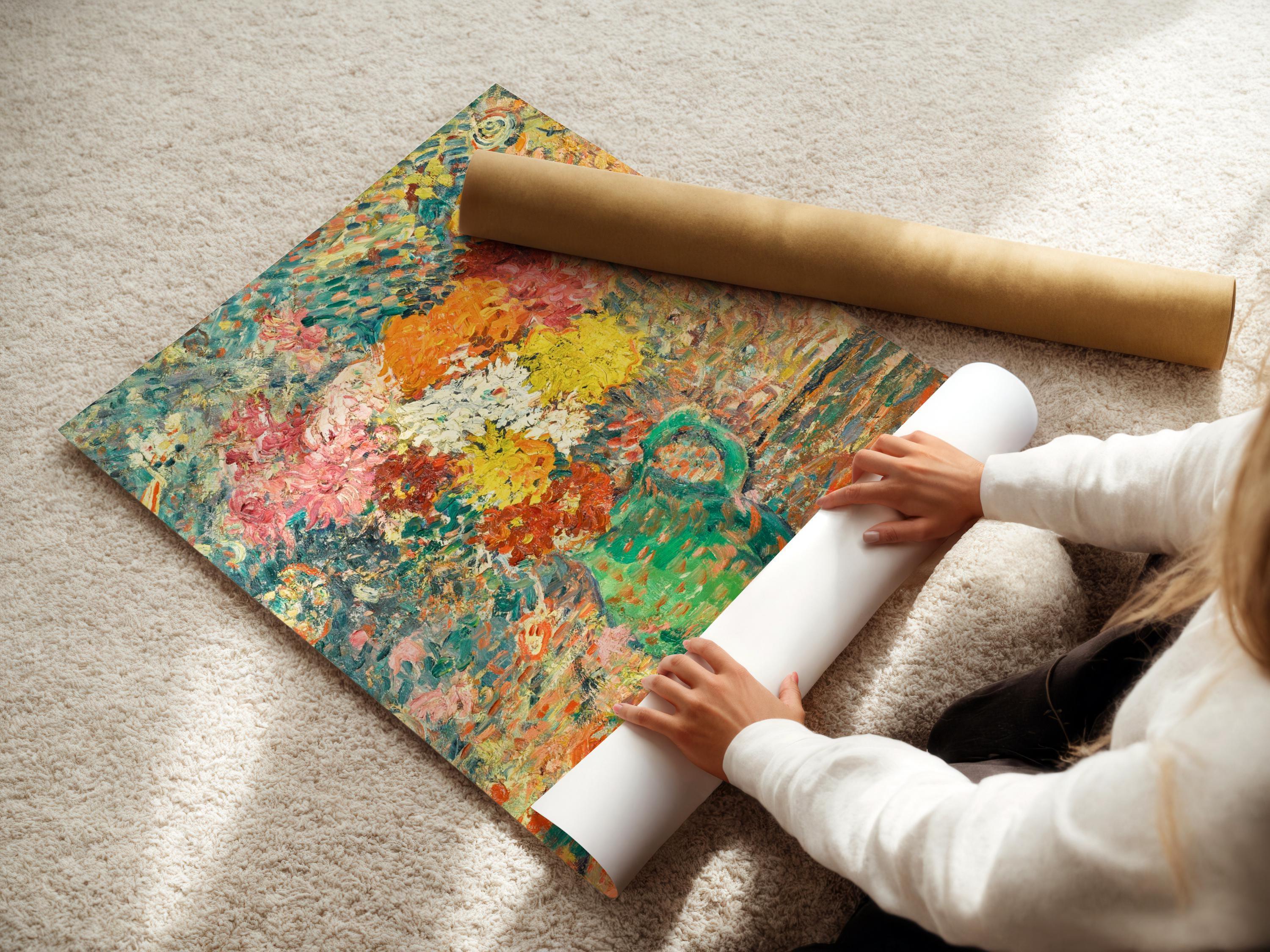 Louis Valtat - Flowers in Green Vase PRINT | Vibrant and Bold Fauvist Still Life Art For Lovers of Matisse | Available framed - 9ArtPrints