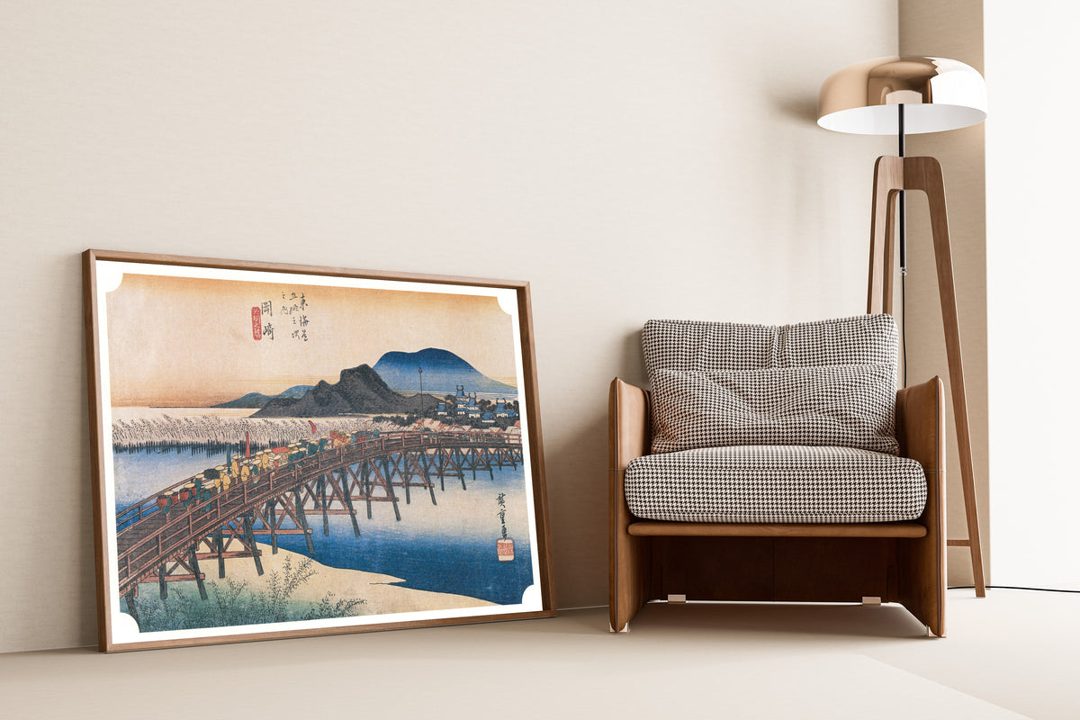 Utagawa Hiroshige — Okazaki, Yahagi Bridge | Japanese Woodblock Print (Ukiyo-e)