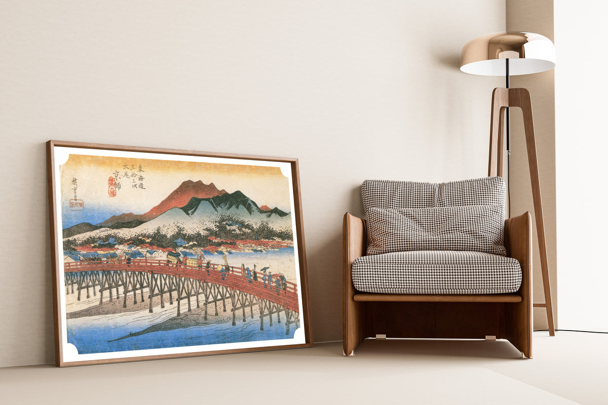 Utagawa Hiroshige — Keishi (Kyoto), Great Sanjō Bridge | Japanese Woodblock Print (Ukiyo-e)