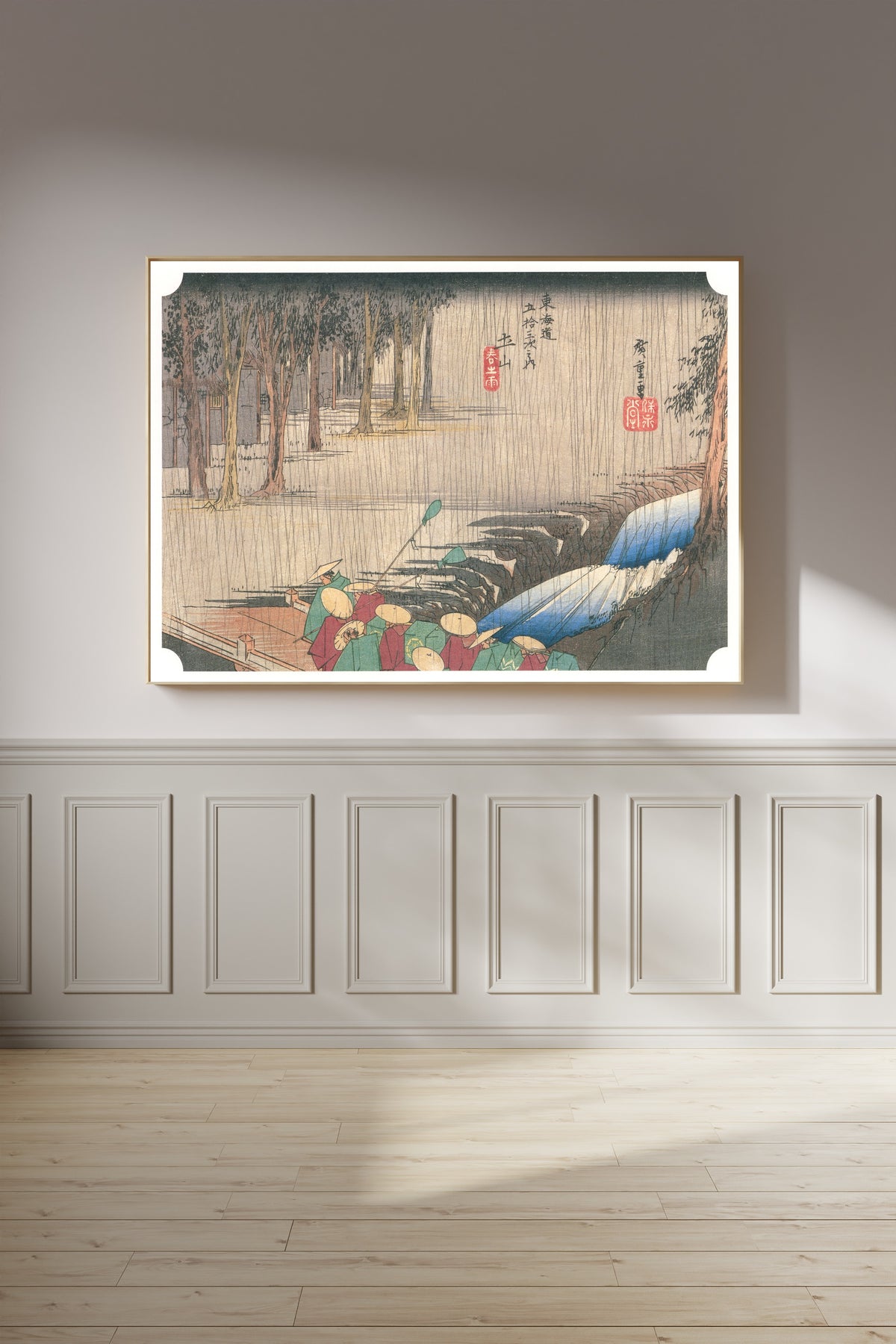 Utagawa Hiroshige — Tsuchiyama, Spring Rain | Japanese Woodblock Print (Ukiyo-e)