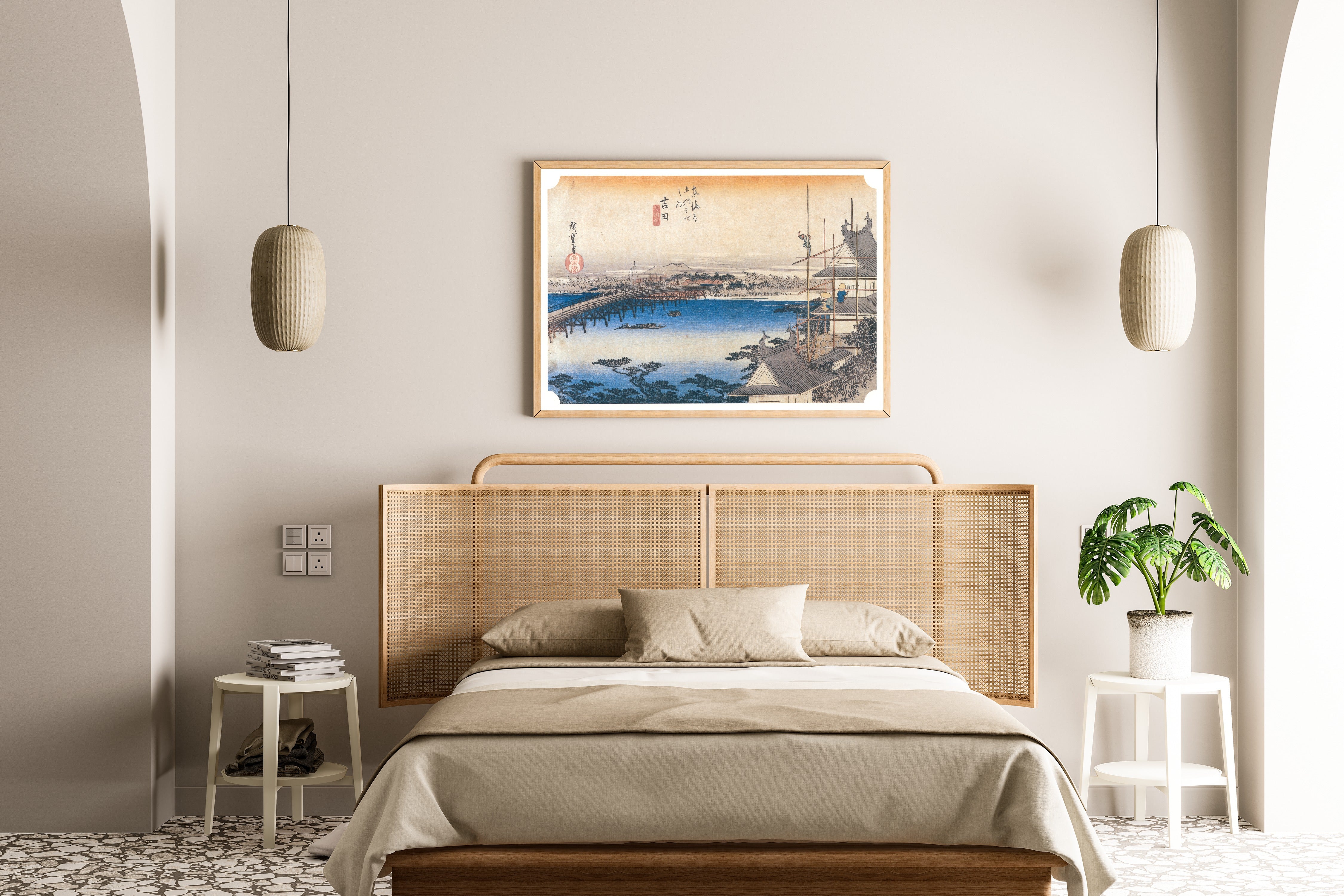 Utagawa Hiroshige — Yoshida, Toyokawa Bridge | Japanese Woodblock Print (Ukiyo-e)