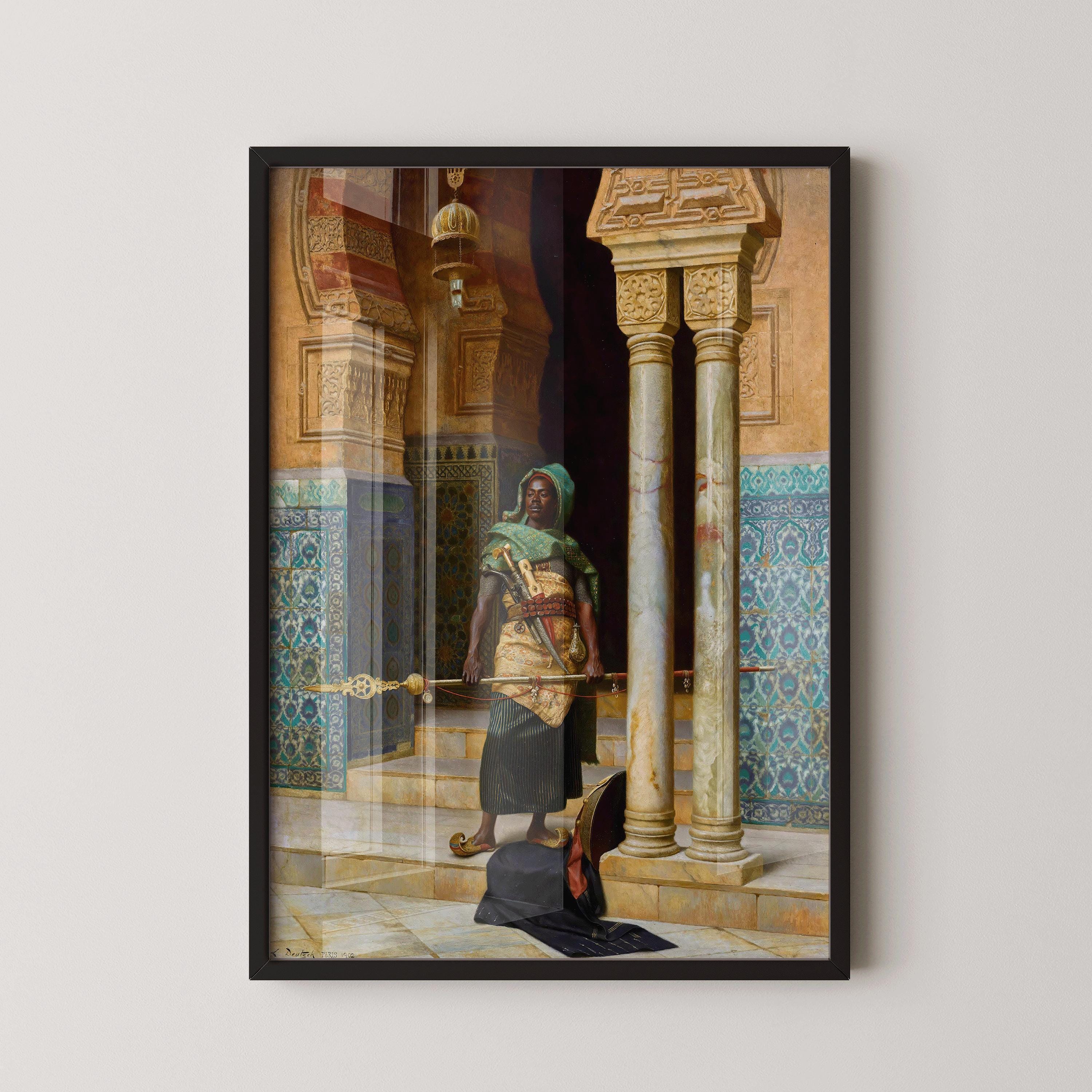 Ludwig Deutsch - The Nubian Guard | Orientalist Fine Art