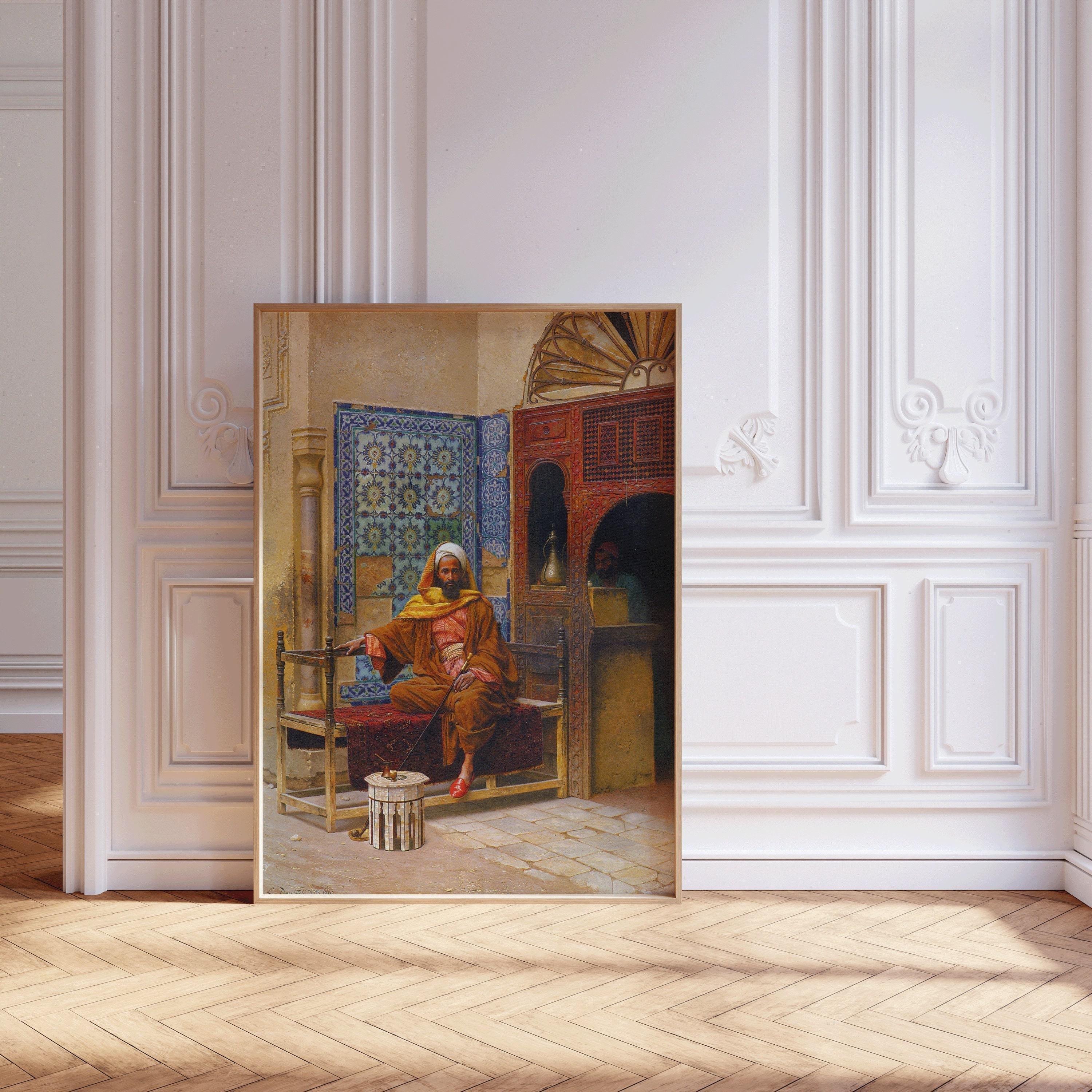 Ludwig Deutsch - The Smoker | Orientalist Art (available handframed or unframed) - 9ArtPrints