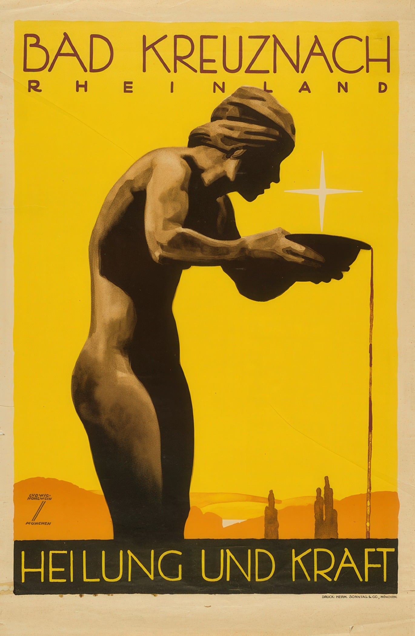 Ludwig Hohlwein — Bad Kreuznach | Vintage Art Deco German Travel Poster - 9ArtPrints