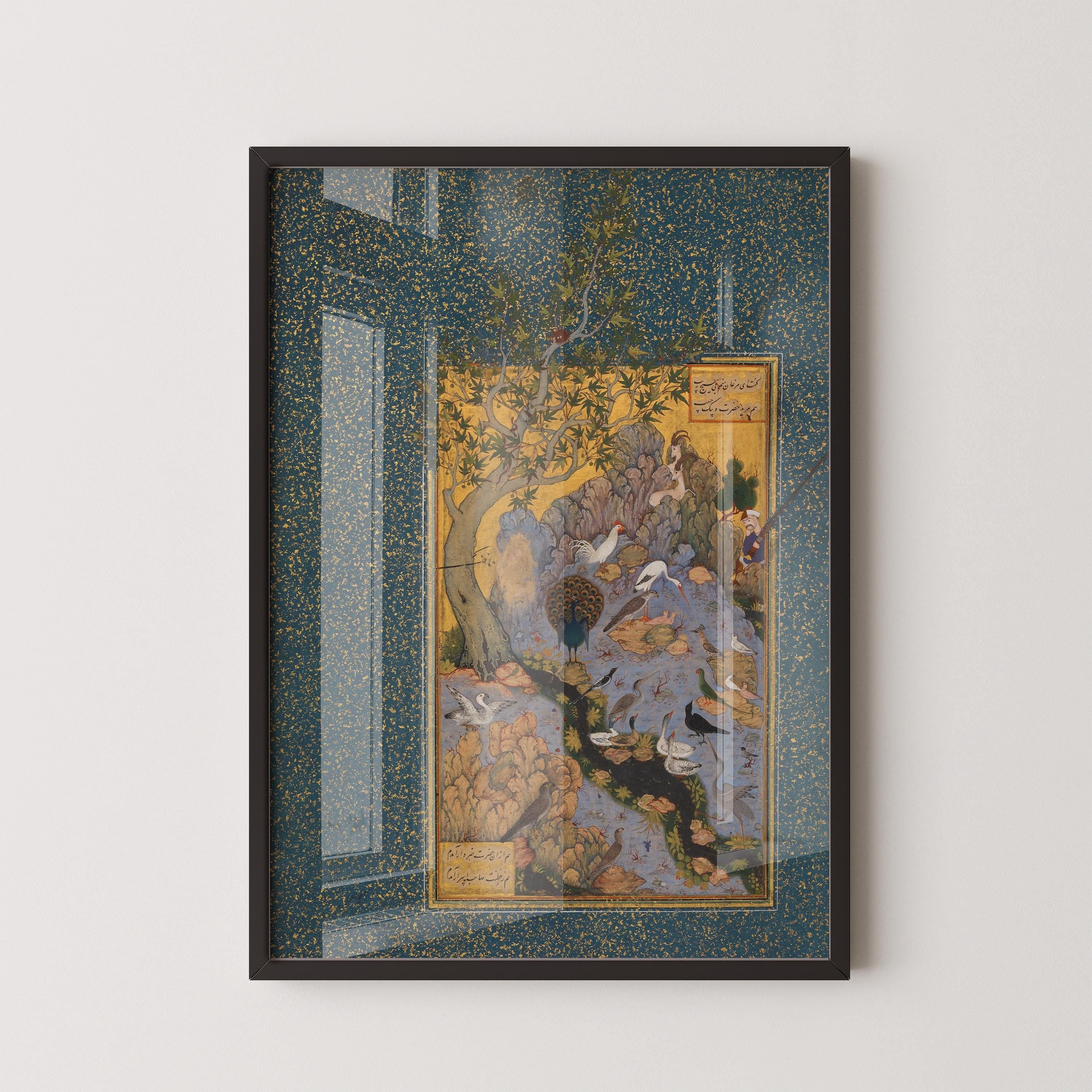 Mantiq al Tayir (The Concourse of the Birds) – Persian Miniature Art from the 17th Century | PRINT (Framed Available) - 9ArtPrints