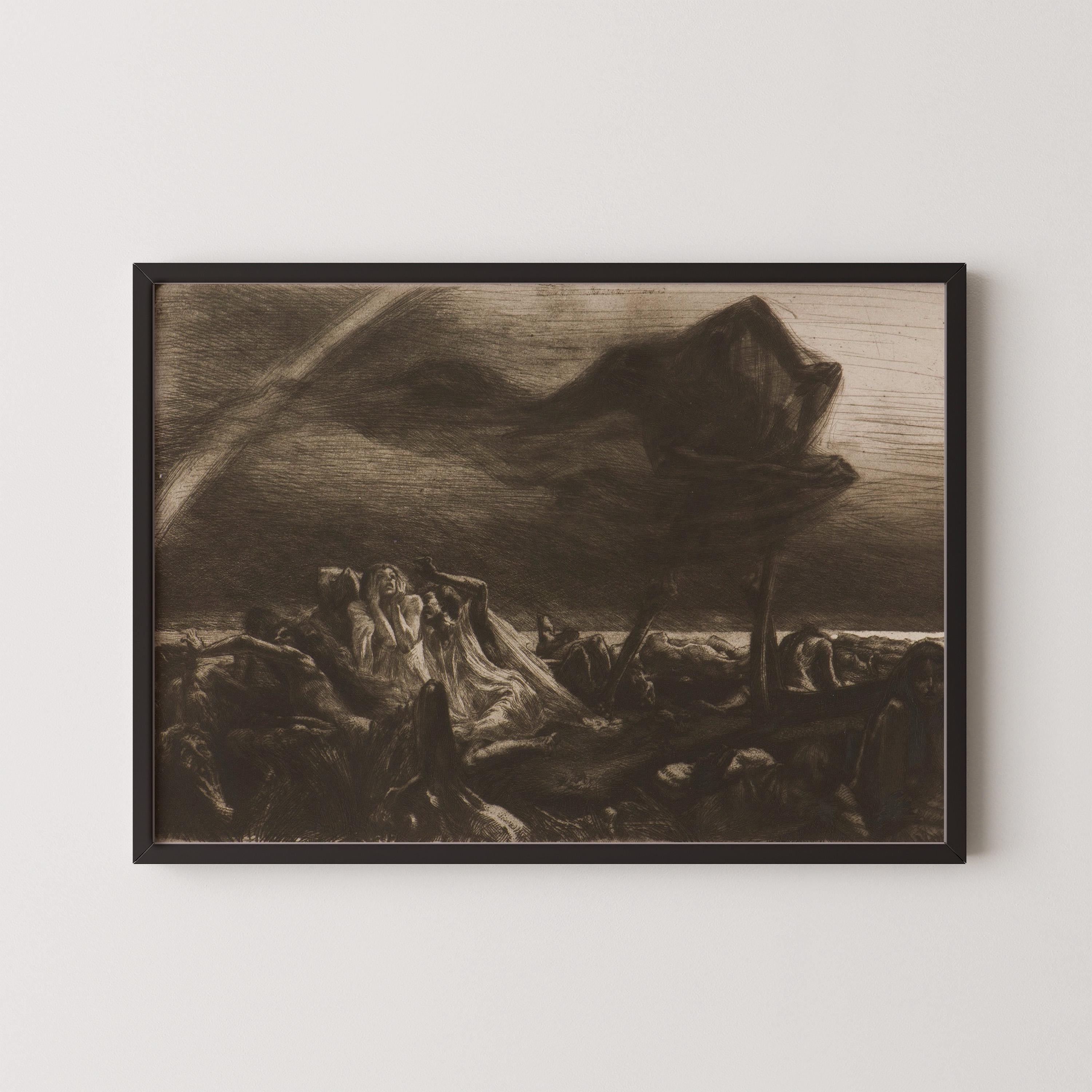 Marcel Roux - Faucheuse (Reaper) | PRINT | An Awe - inspiring Vision of Death and Despair | Symbolist Art available framed - 9ArtPrints