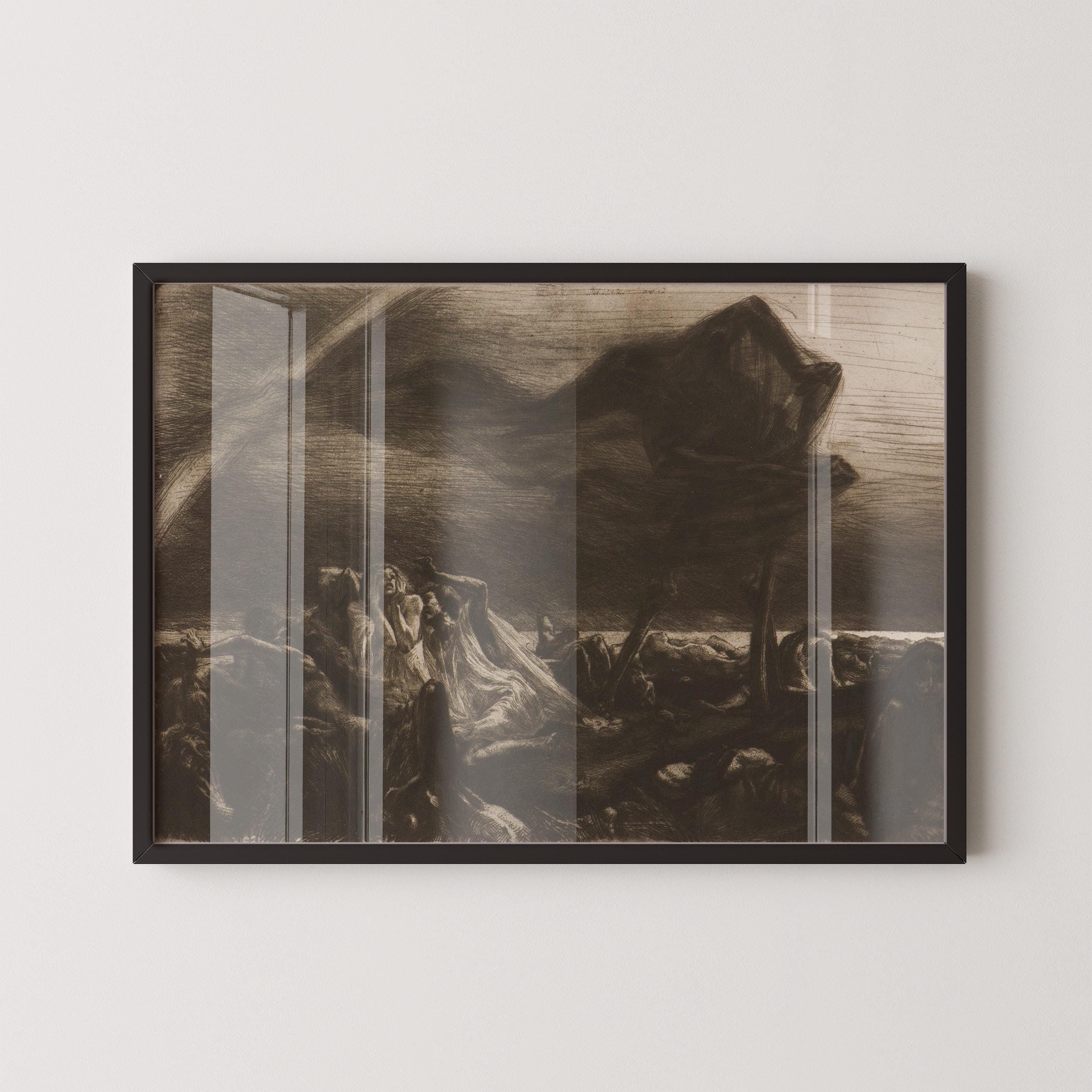 Marcel Roux - Faucheuse (Reaper) | PRINT | An Awe - inspiring Vision of Death and Despair | Symbolist Art available framed - 9ArtPrints