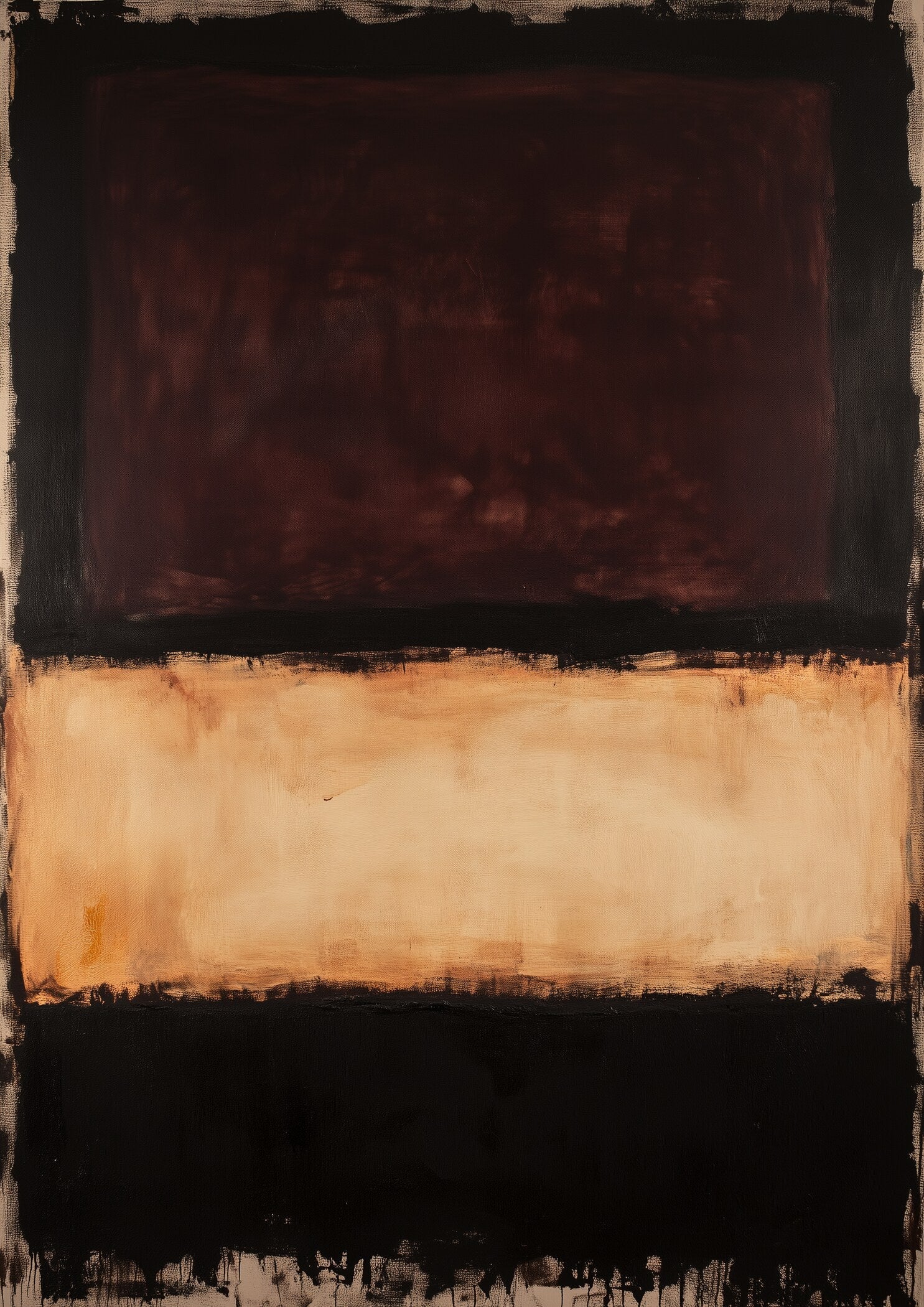 Mark Rothko (Style) — Colour Field: Beige, Brown, Black | Fine Art Print - 9ArtPrints