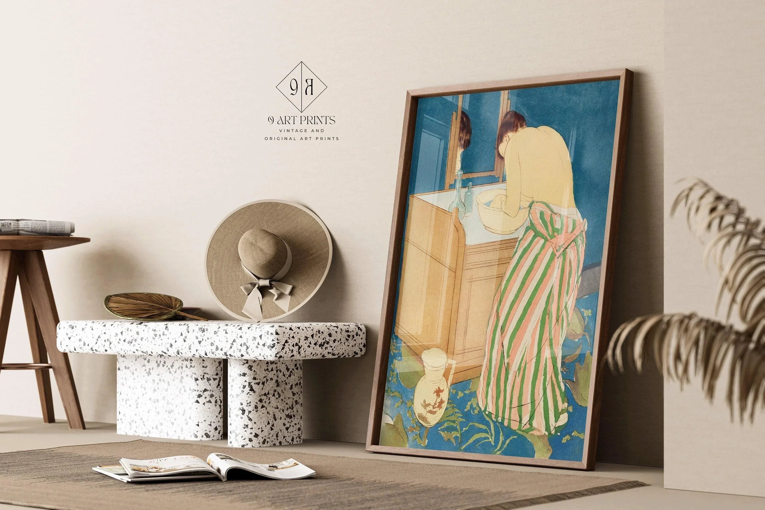 Mary Cassatt - Woman Bathing | Famous Impressionist Art (available handframed or unframed) - 9ArtPrints