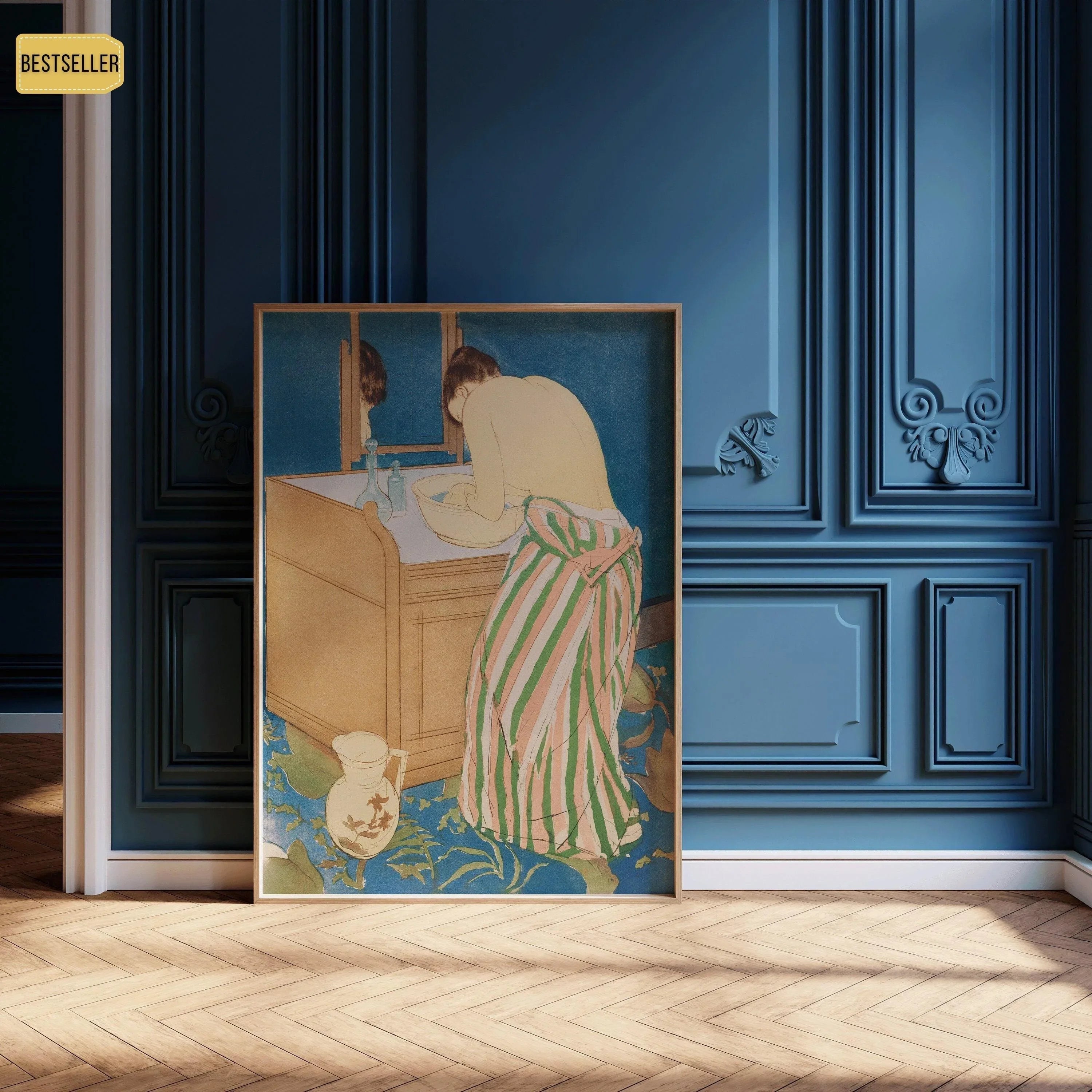 Mary Cassatt - Woman Bathing | Famous Impressionist Art (available handframed or unframed) - 9ArtPrints