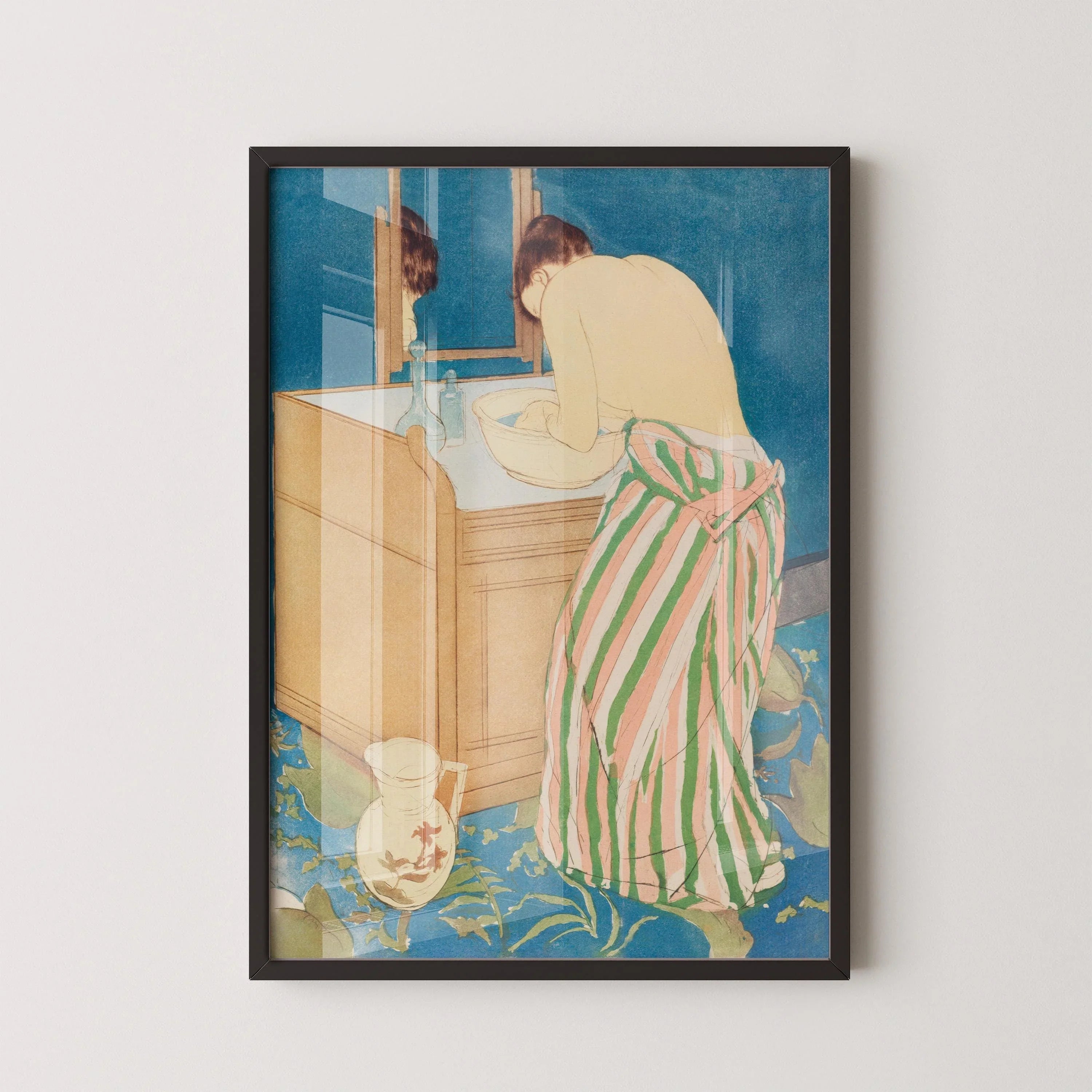 Mary Cassatt - Woman Bathing | Famous Impressionist Art (available handframed or unframed) - 9ArtPrints