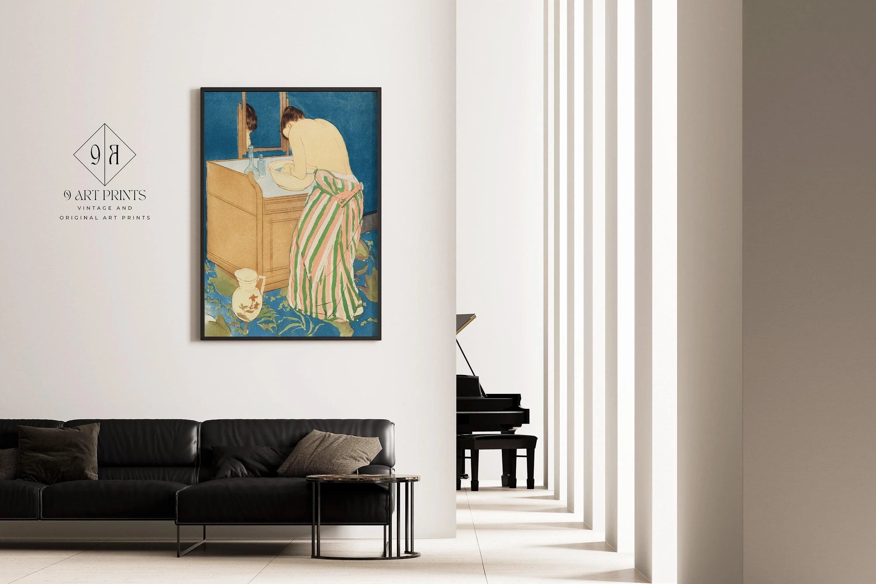 Mary Cassatt - Woman Bathing | Famous Impressionist Art (available handframed or unframed) - 9ArtPrints