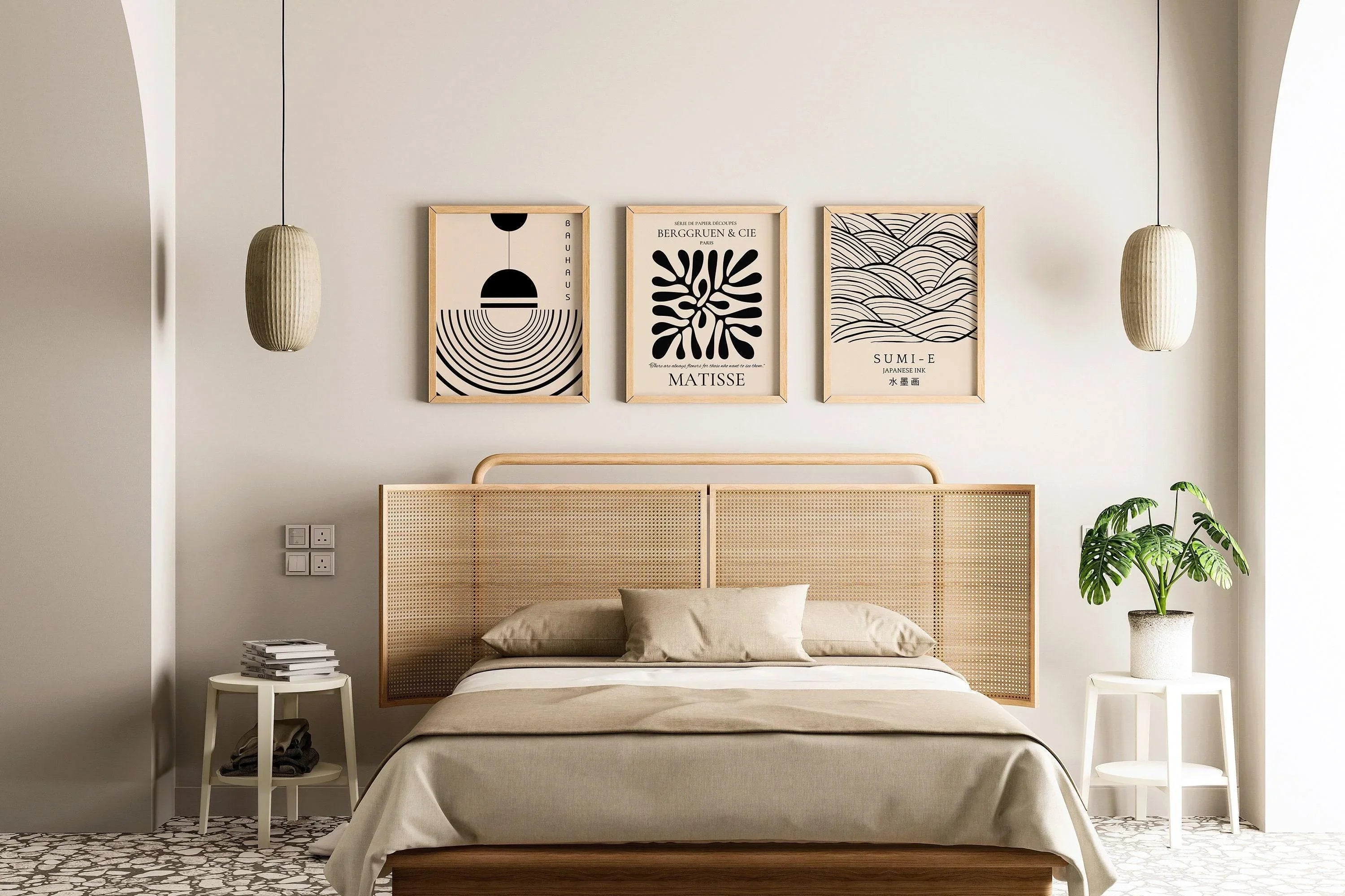 Matisse Bauhaus Japanese STATEMENT TRIO poster prints | | Our Most Popular Neutral Set | available framed - 9ArtPrints