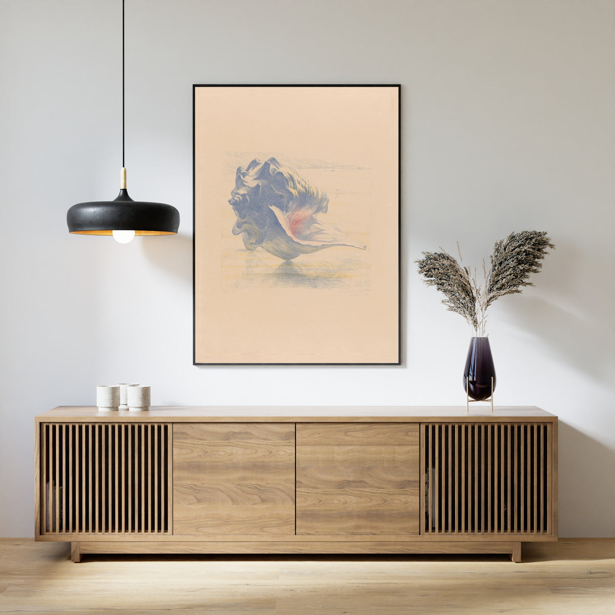 Seashell Art Print: Maurits van der Valk, Beige and Blue - 9ArtPrints