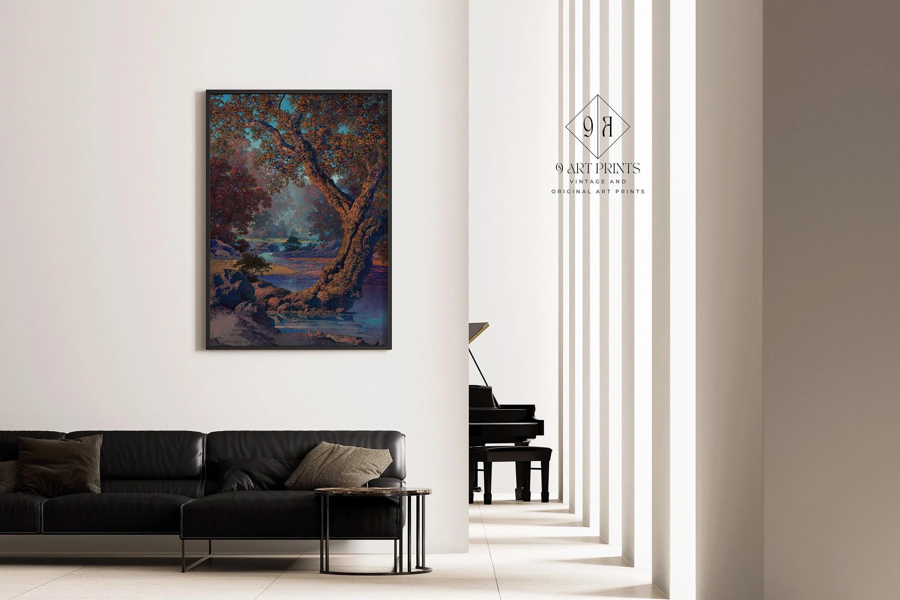 Maxfield Parrish - Autumn Brook | Colorful Maximalist American Classic Art