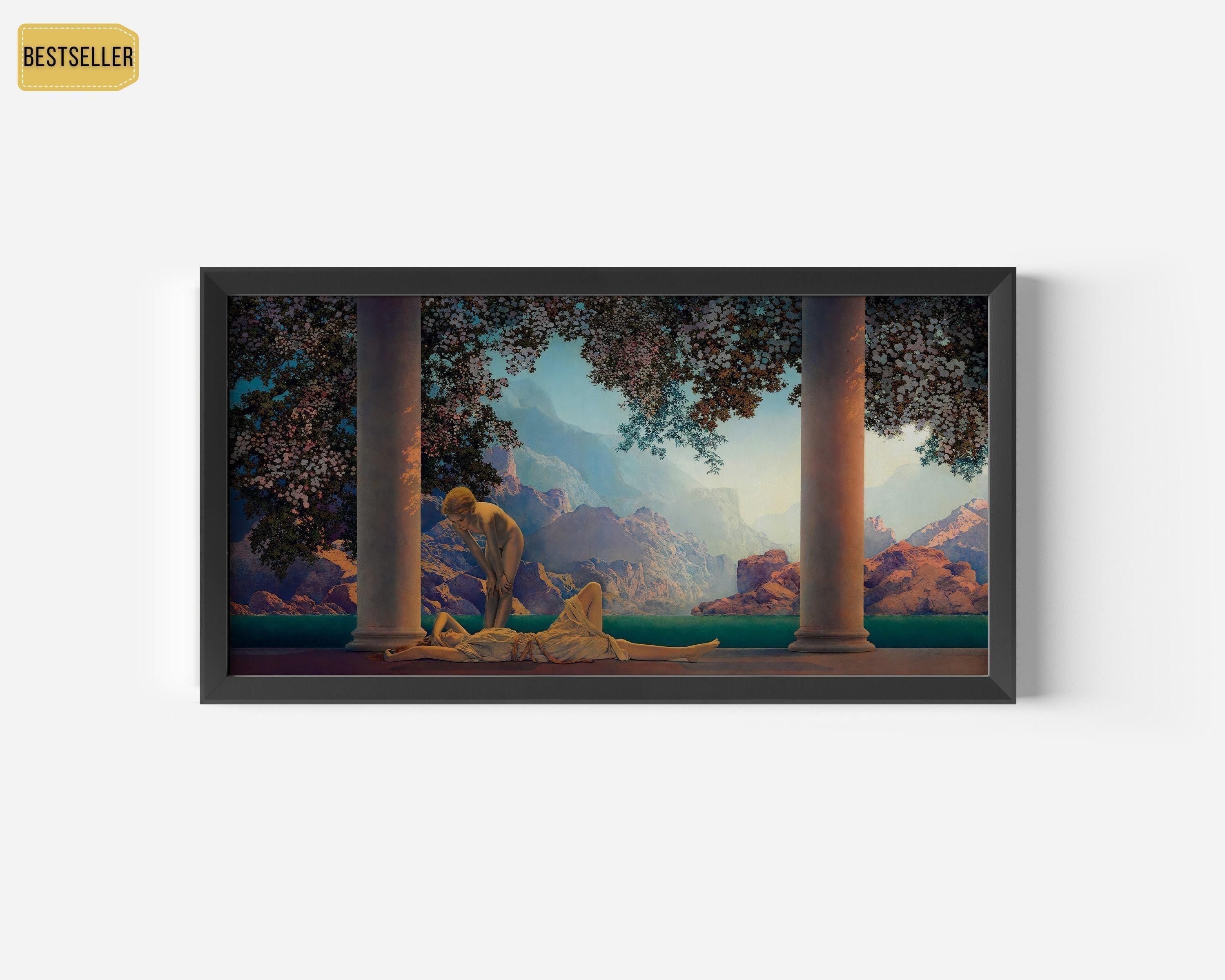 Maxfield Parrish - Daybreak | The All - Time Classic We're Proud to Feature | Vintage American Panoramic Art available framed or unframed 2x1 - 9ArtPrints