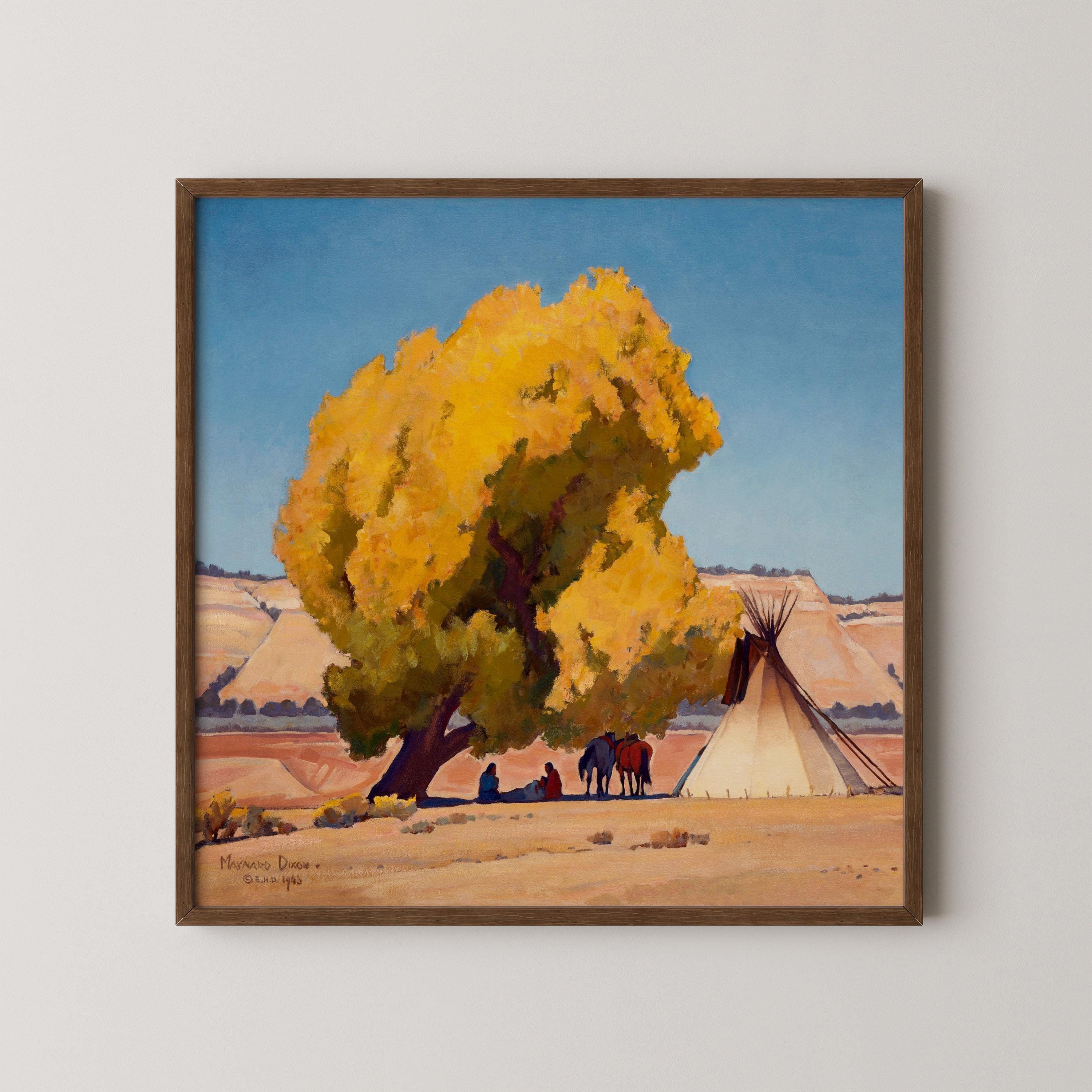 Maynard Dixon - Lazy Autumn | Iconic Artwork Depicting the American West Vintage Painting (available handframed or unframed) 1x1 - 9ArtPrints