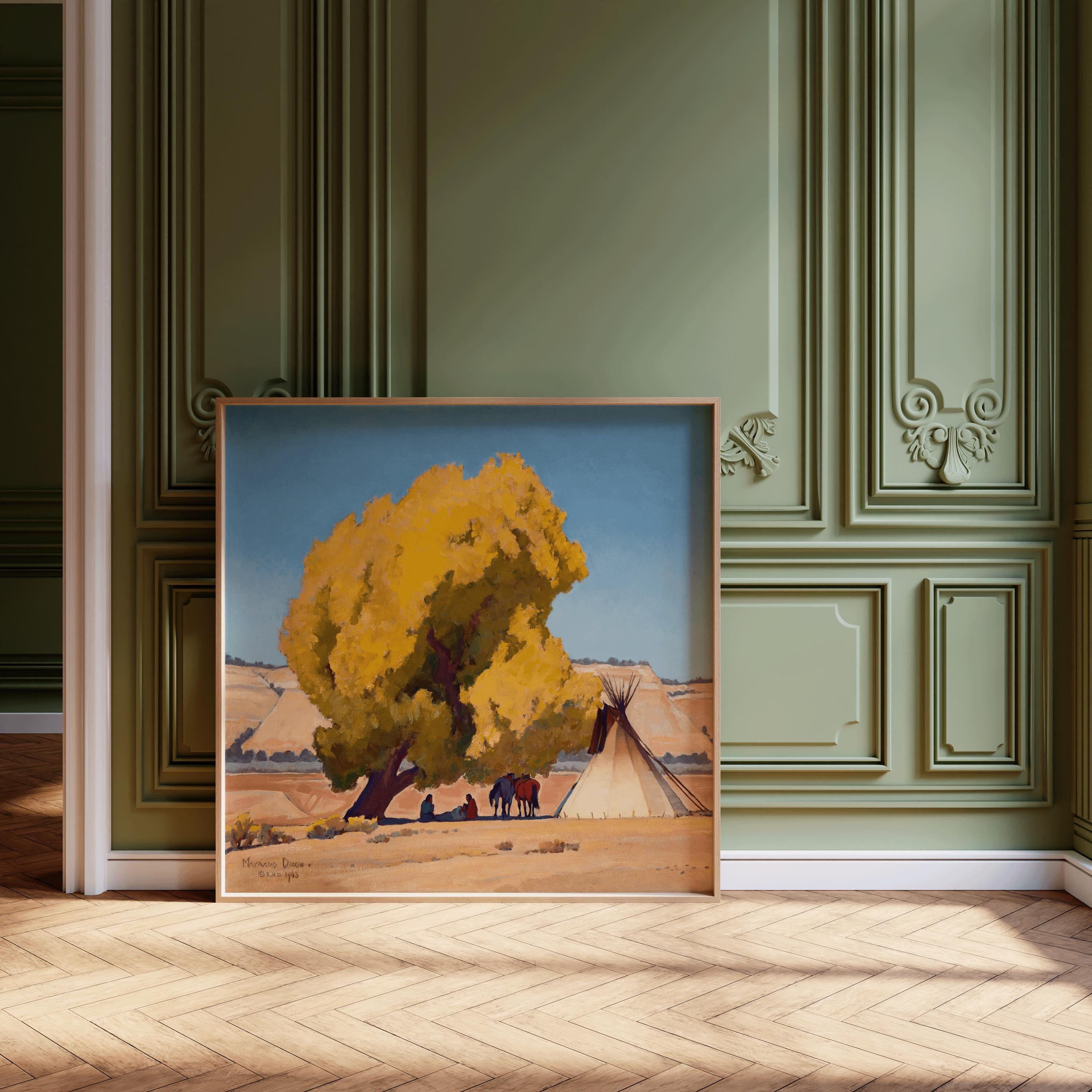 Maynard Dixon - Lazy Autumn | Iconic Artwork Depicting the American West Vintage Painting (available handframed or unframed) 1x1 - 9ArtPrints