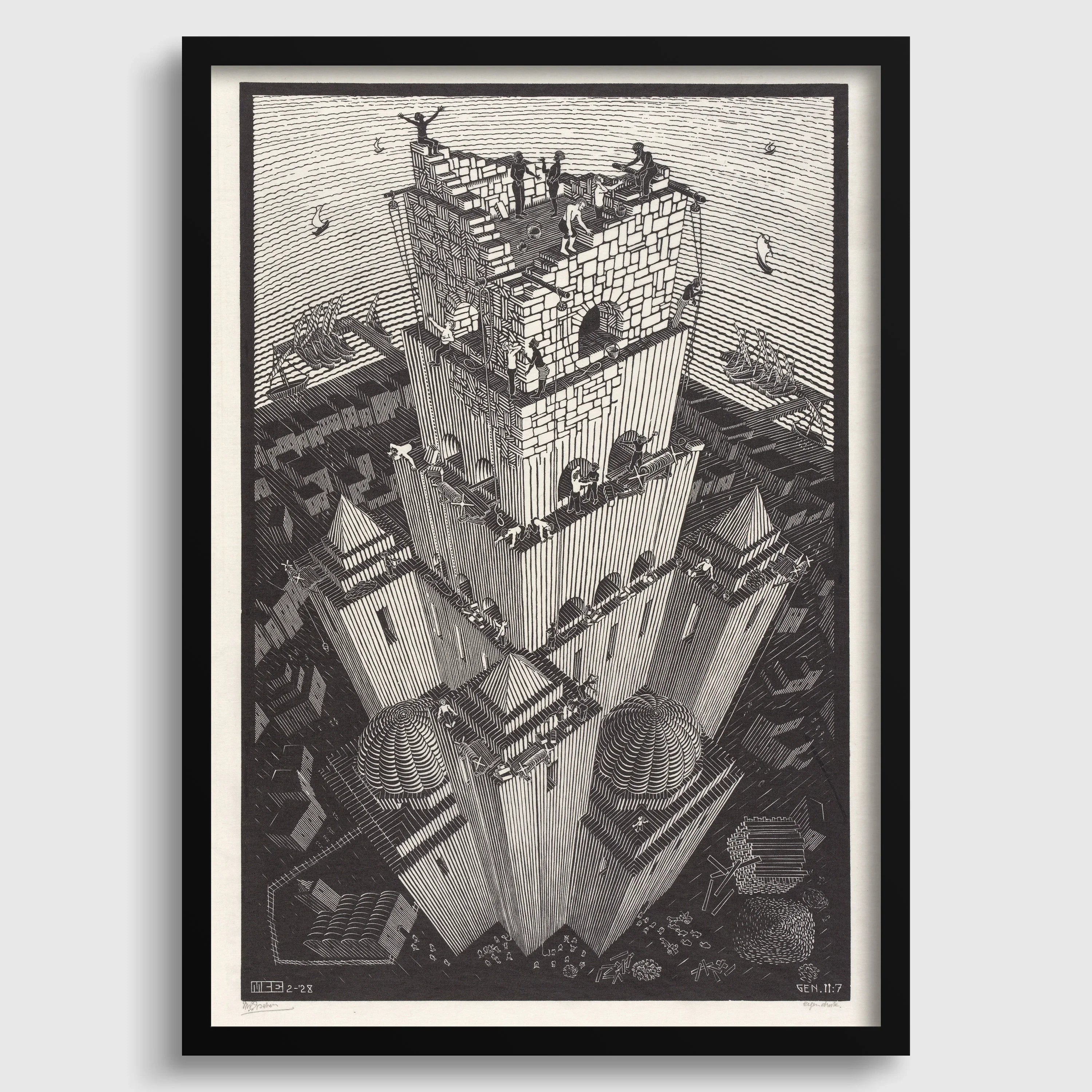 MC Escher - The Tower of Babel - 9ArtPrints