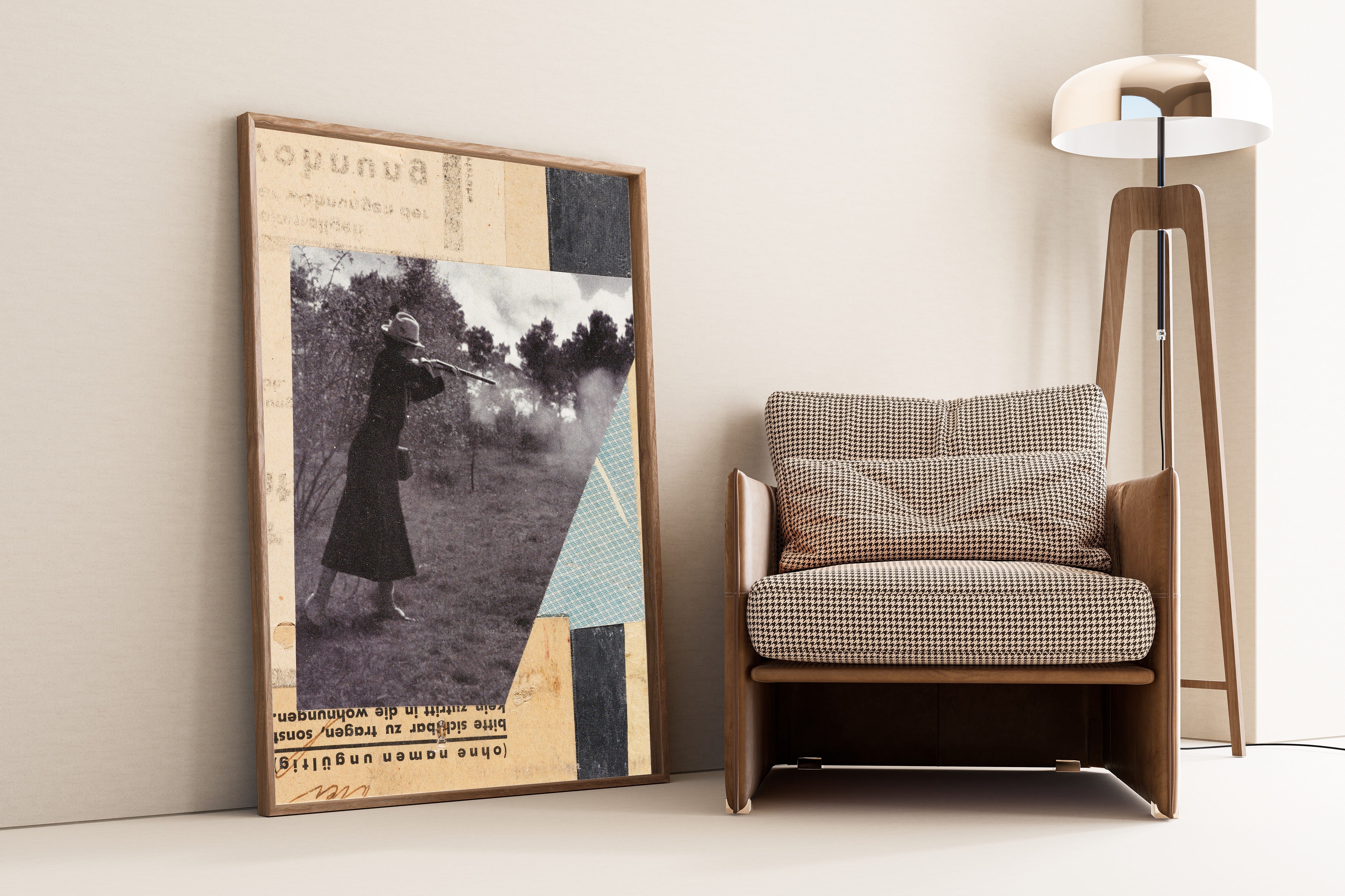 Kurt Schwitters — Mit Jägerin, Merzzeichnung | Fine Art Print