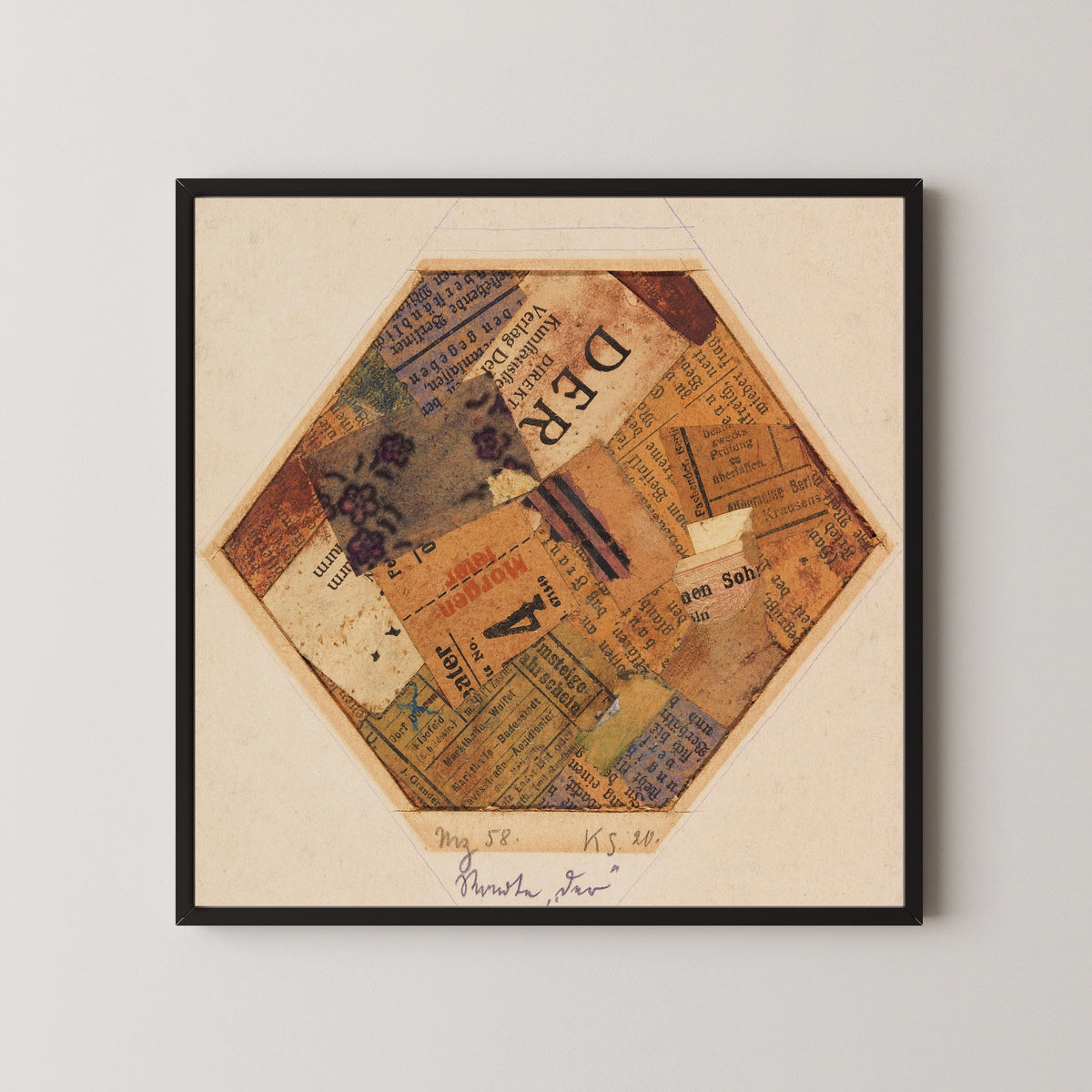 Kurt Schwitters — Mz 58, Worte 'der' | Fine Art Print